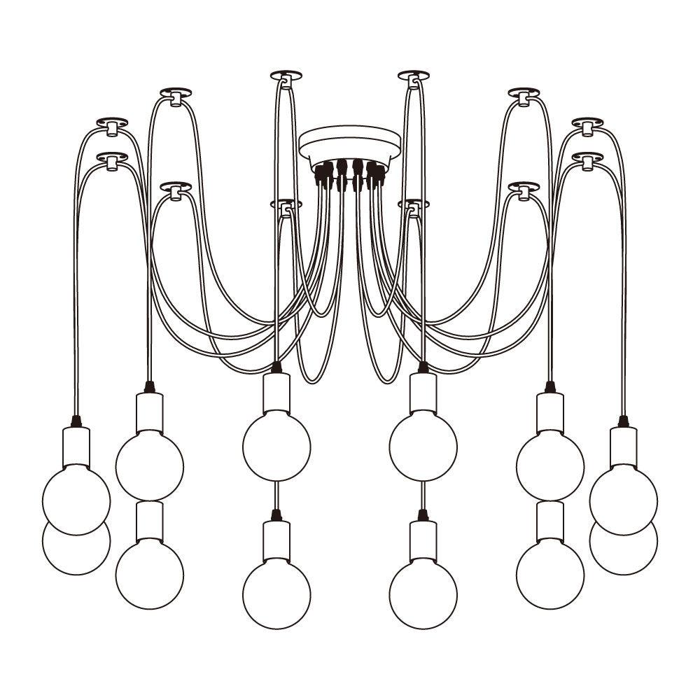 Lustra Chandelier Spider Cable Industrial - Letslighting