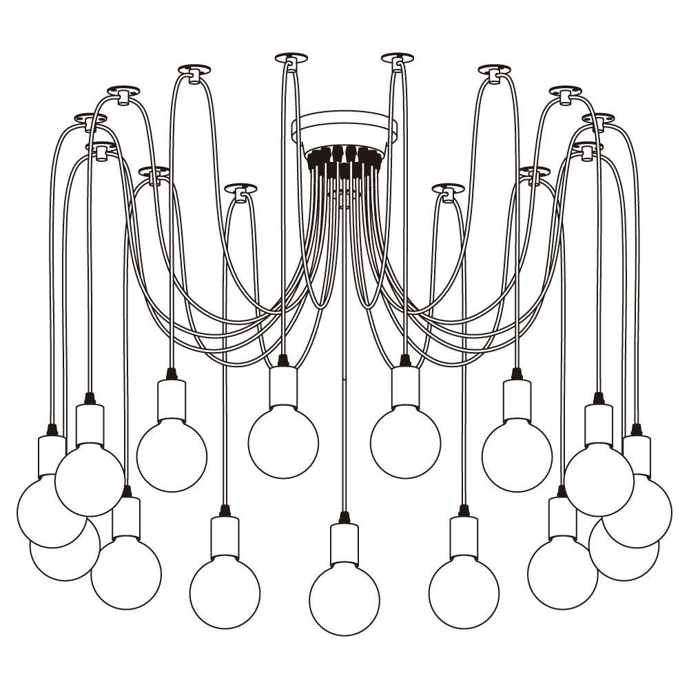 Lustra Chandelier Spider Cable Industrial - Letslighting