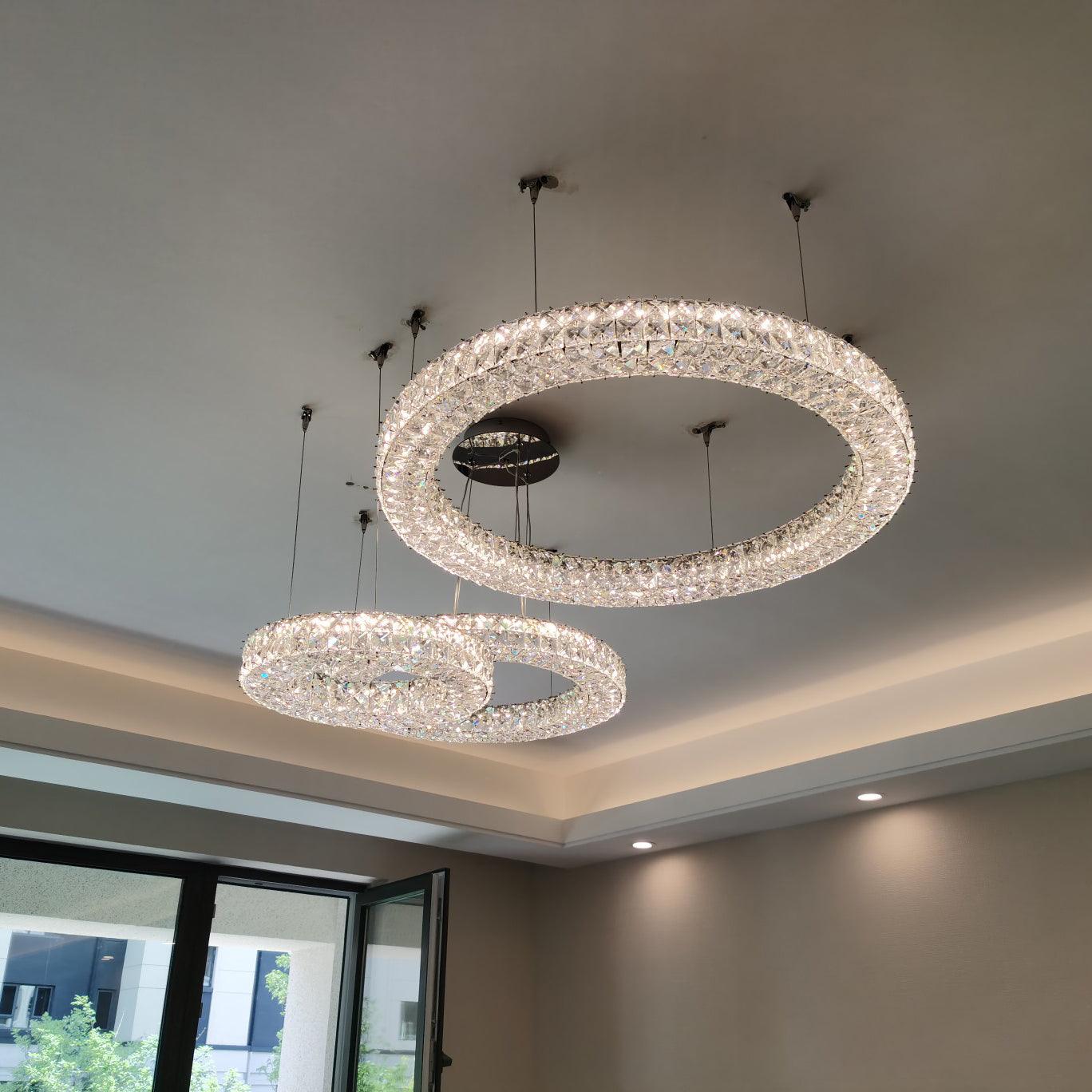Lustra Chandelier Crystal Ring Spiridon Luxe - Letslighting