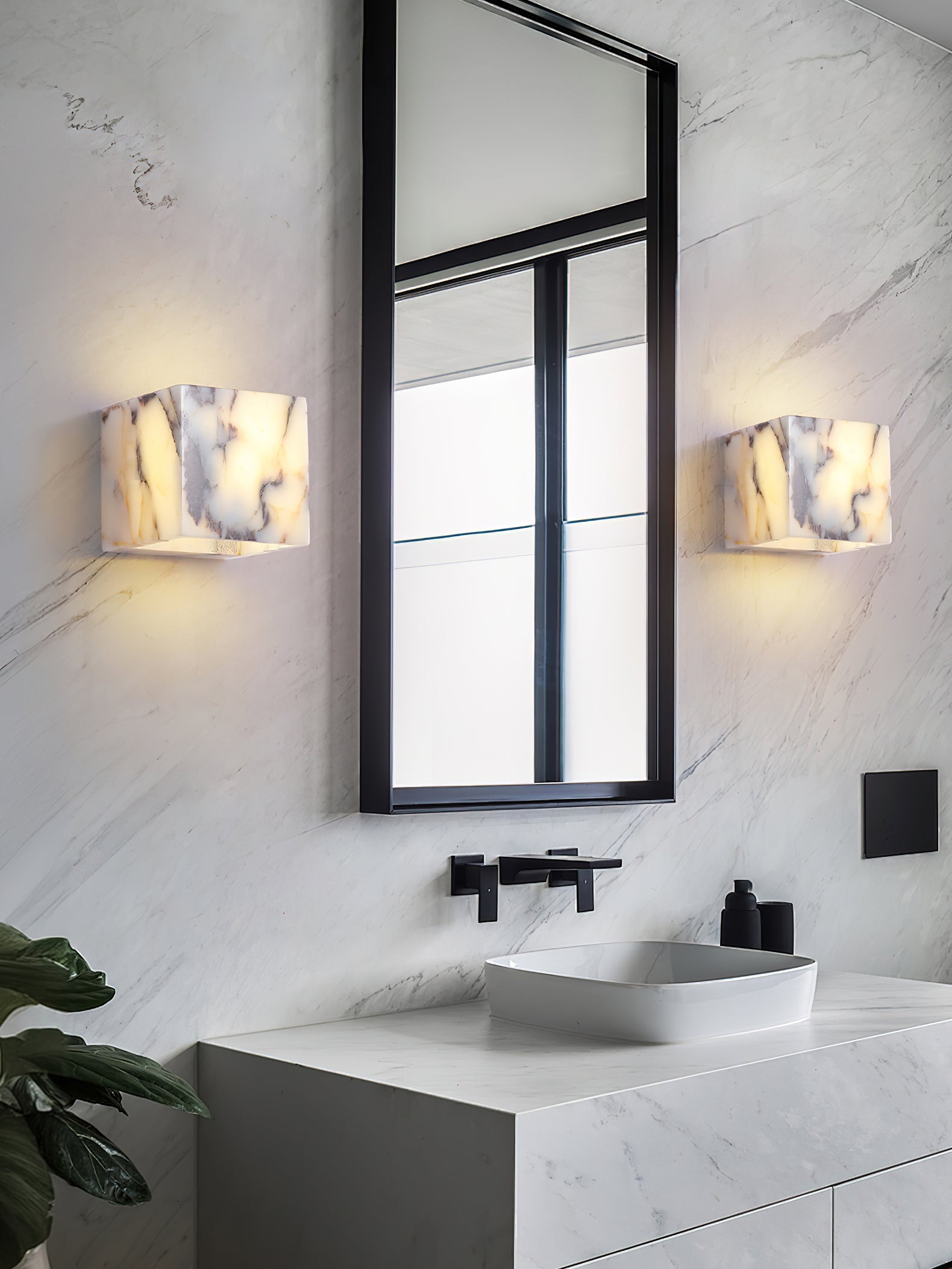 Illaee Modern Minimalist Square Marble Wall Lamp - Letslighting