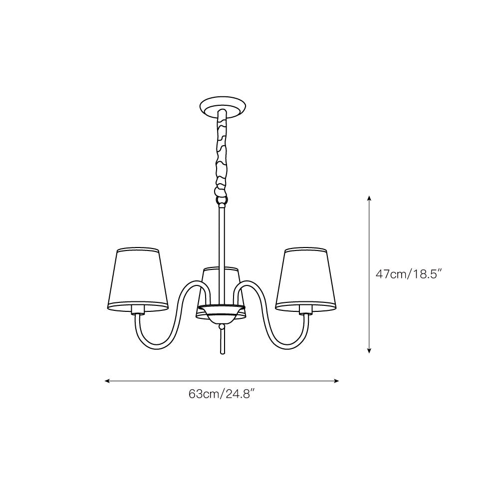 Aged Traditional Stacey Fabric Chandelier - Letslighting