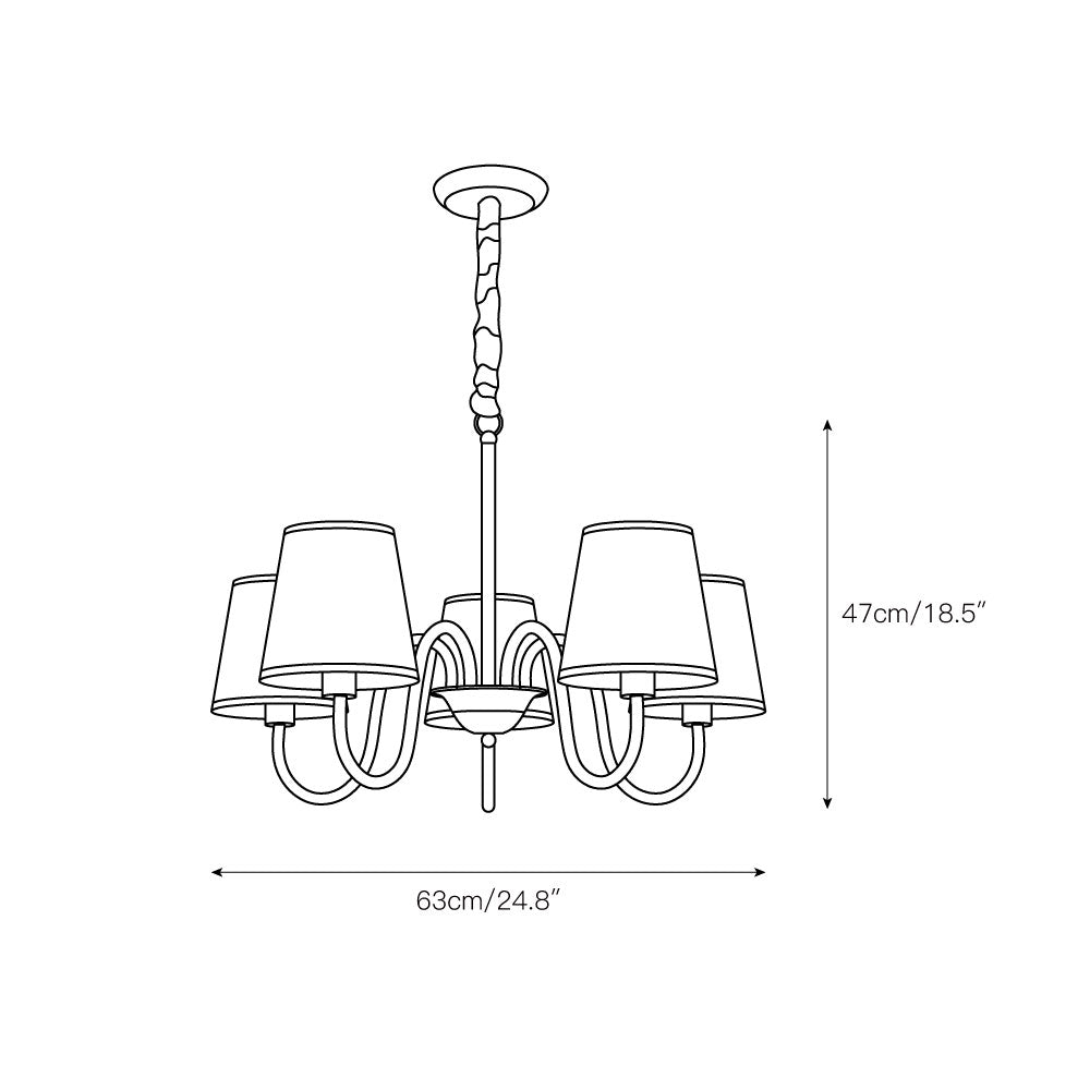 Aged Traditional Stacey Fabric Chandelier - Letslighting