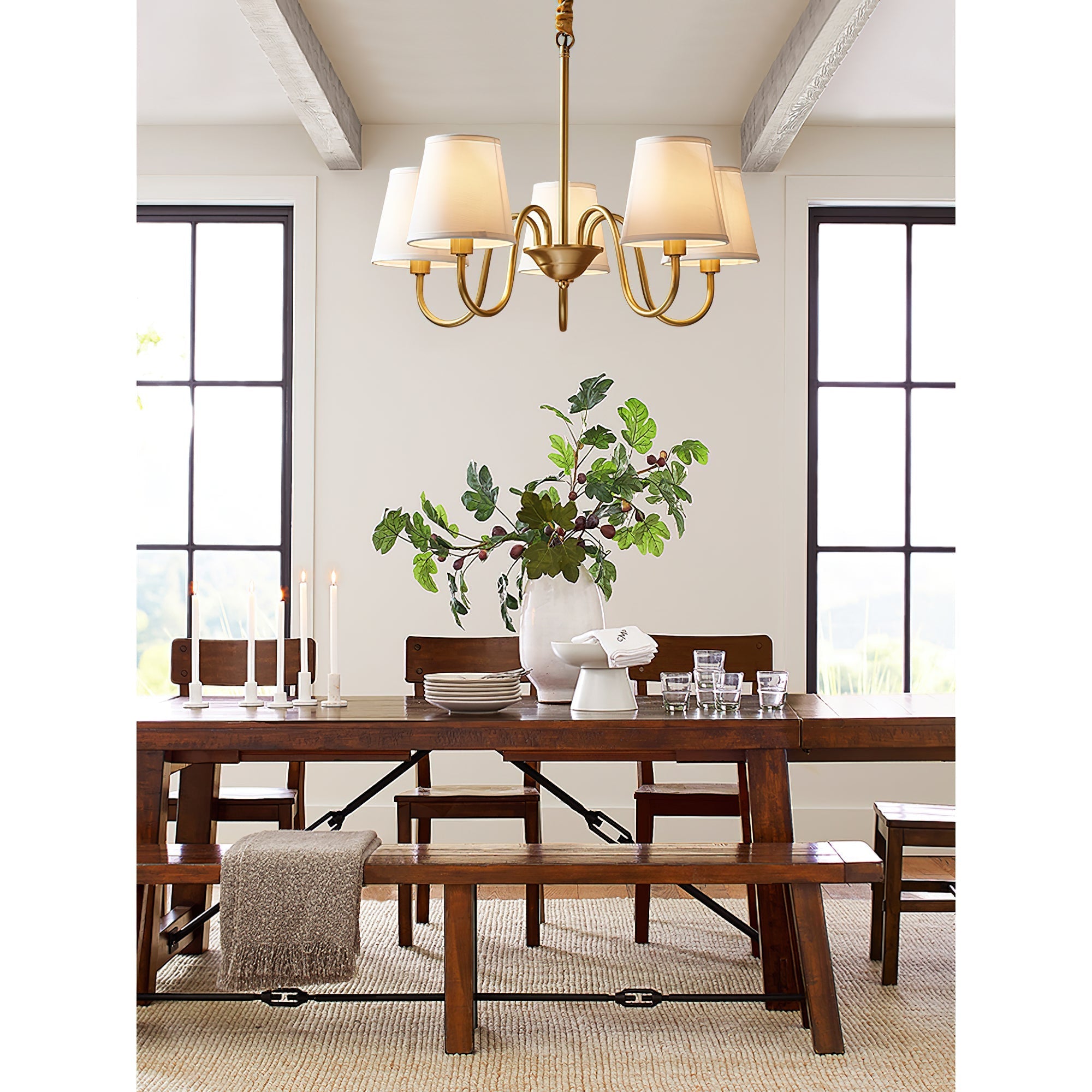 Aged Traditional Stacey Fabric Chandelier - Letslighting