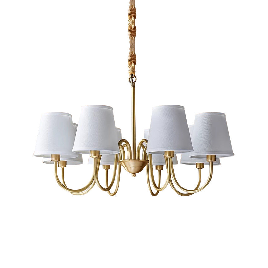 Aged Traditional Stacey Fabric Chandelier - Letslighting