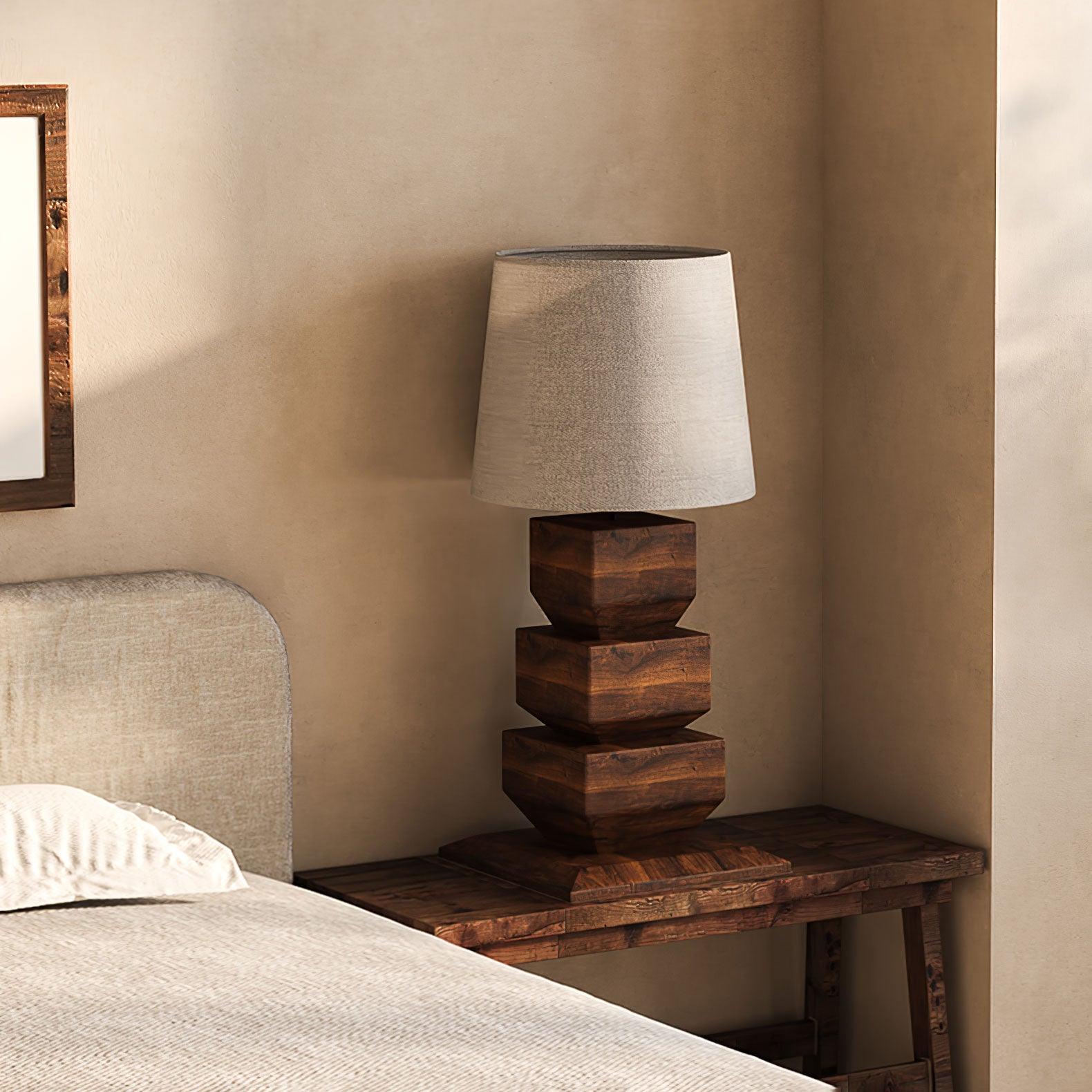 Blocka Stacked Wooden Table Lamp - Letslighting