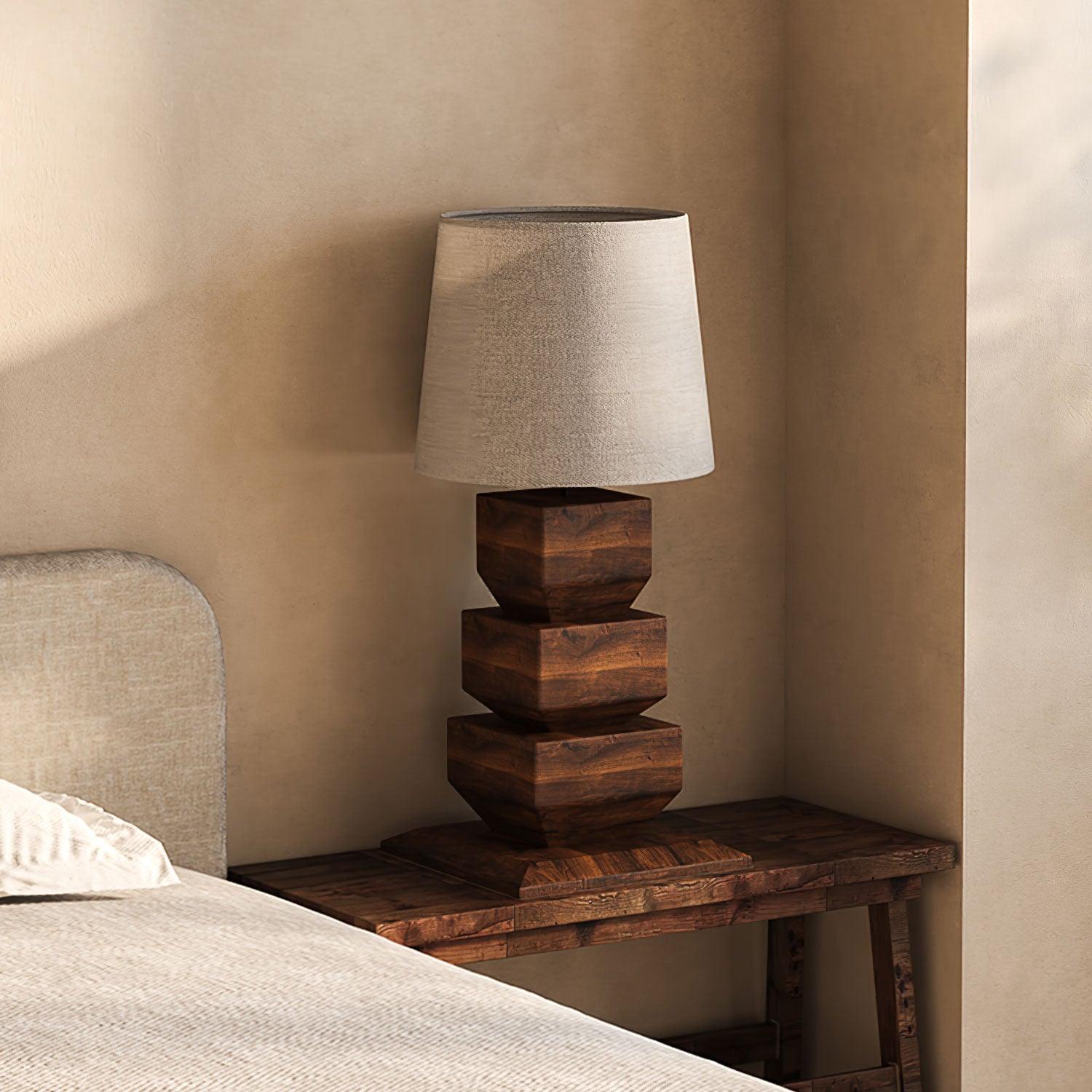 Blocka Stacked Wooden Table Lamp - Letslighting
