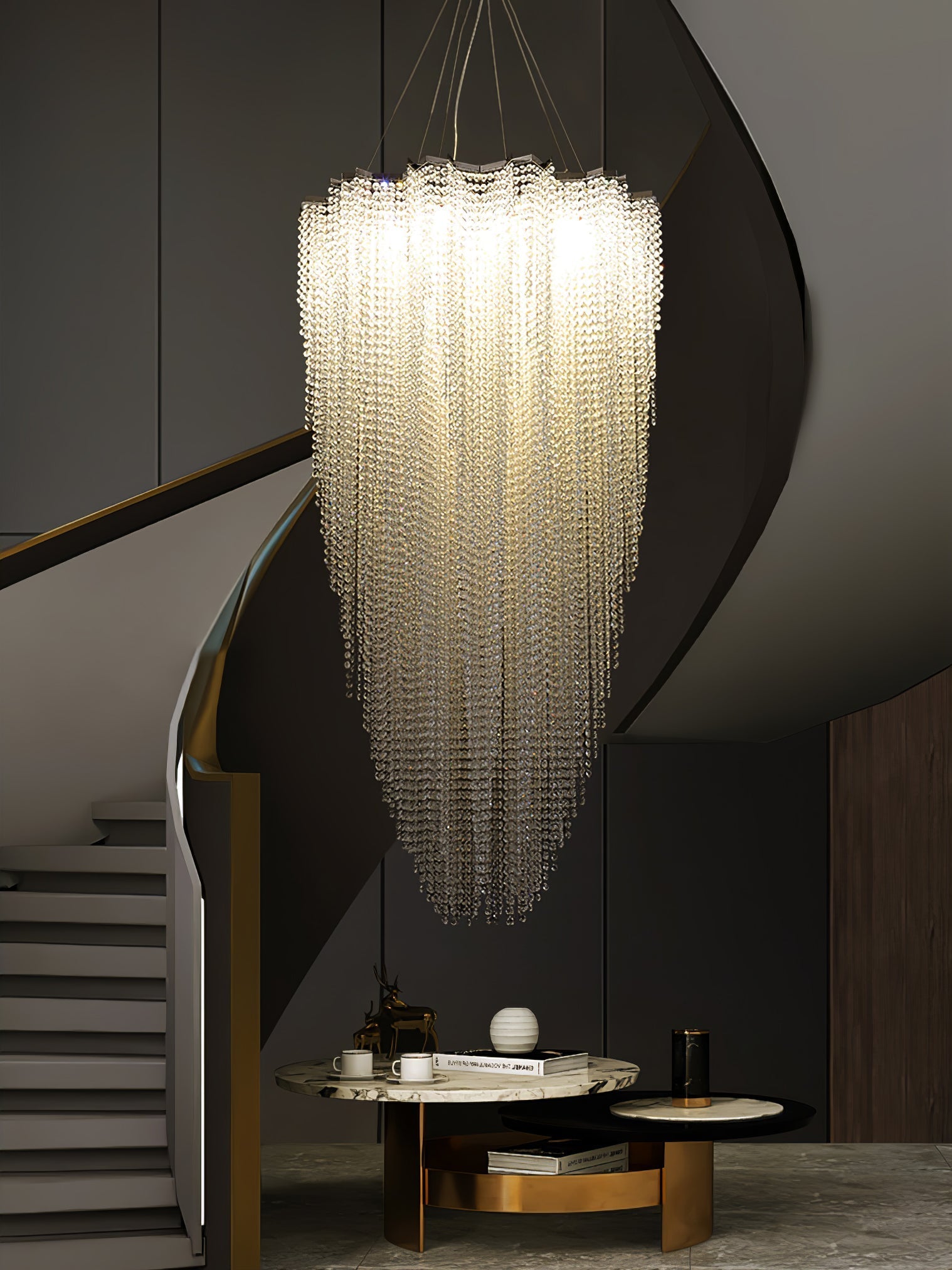 Zashayra Crystal Column Chandelier - Letslighting