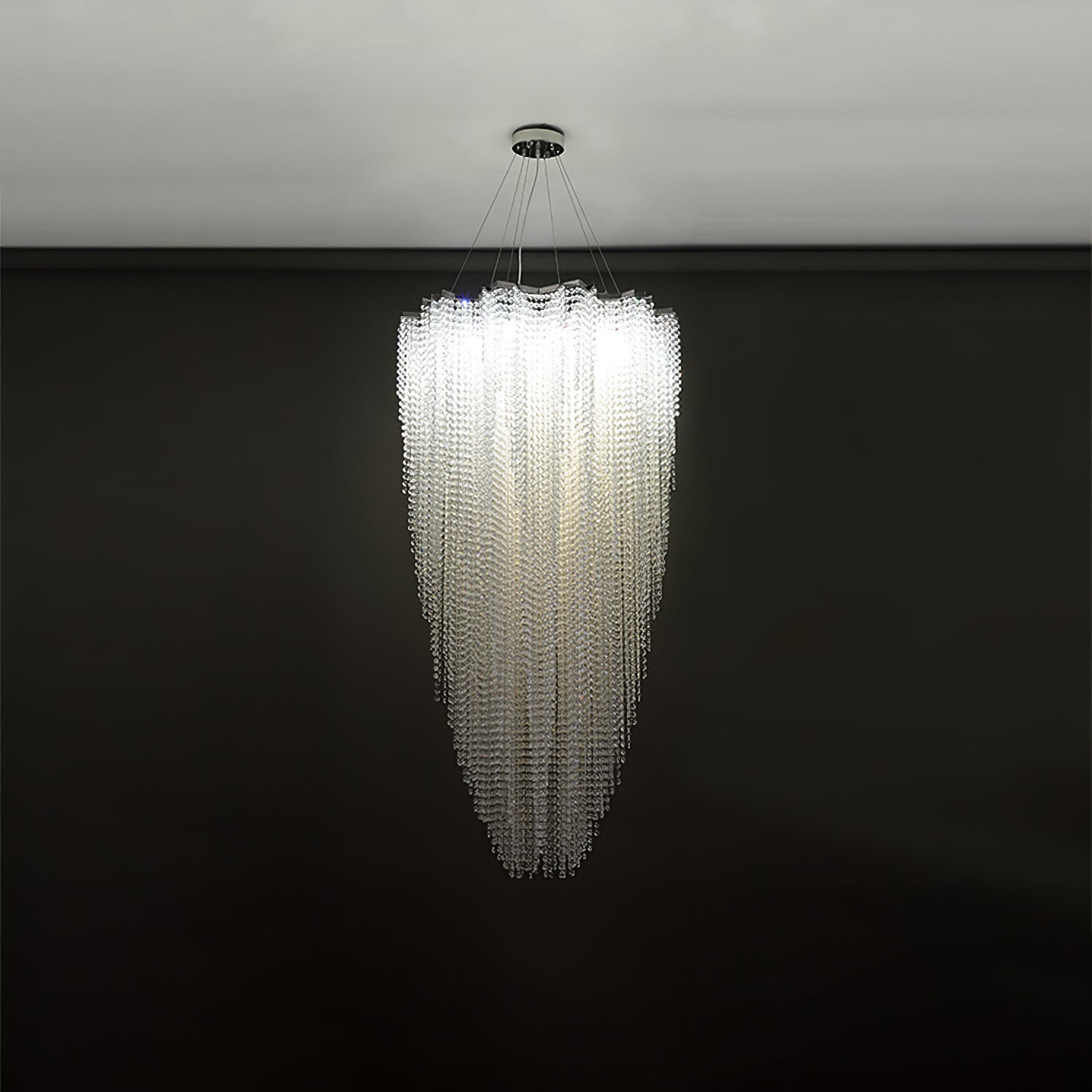 Zashayra Crystal Column Chandelier - Letslighting