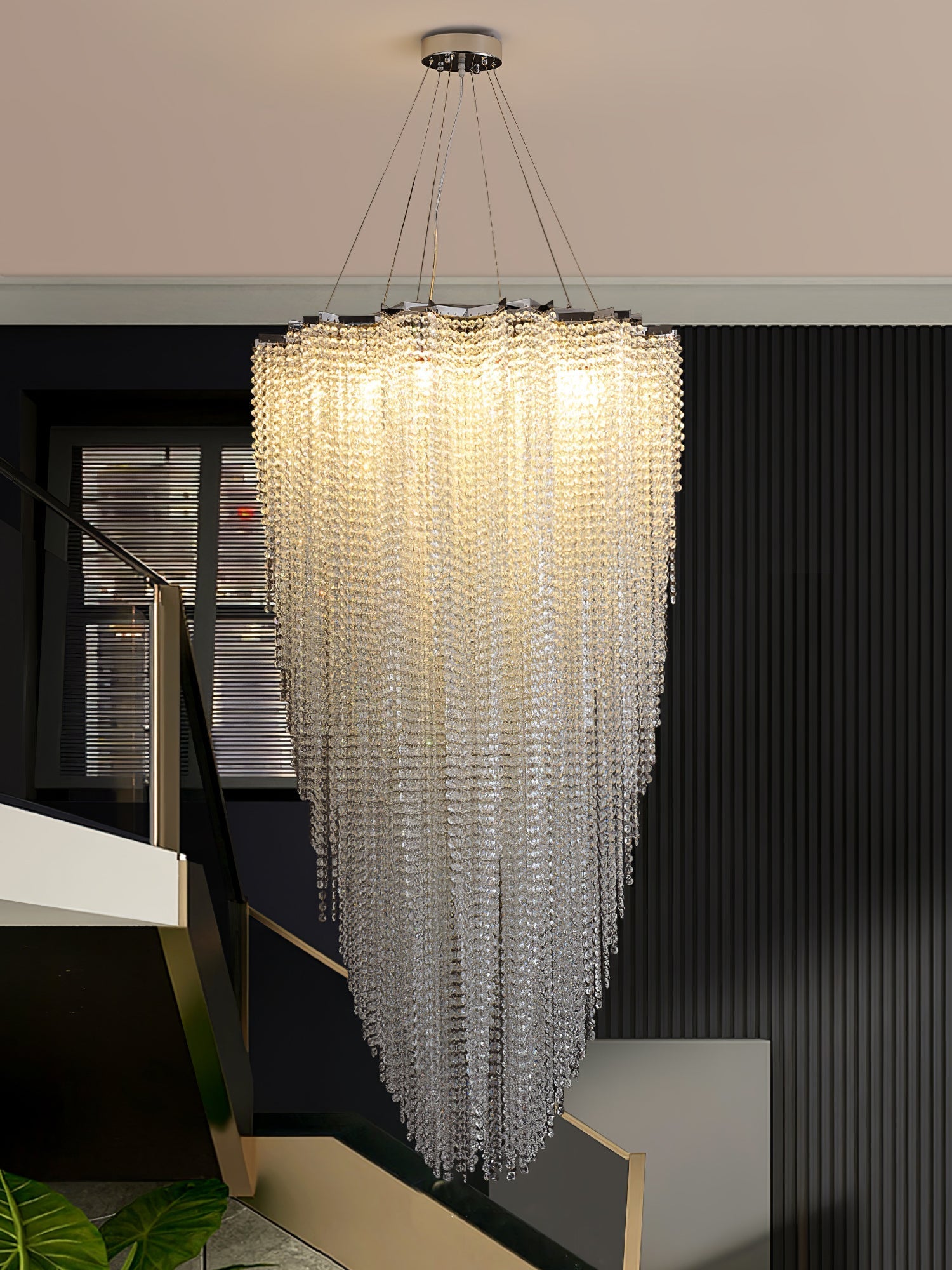 Zashayra Crystal Column Chandelier - Letslighting