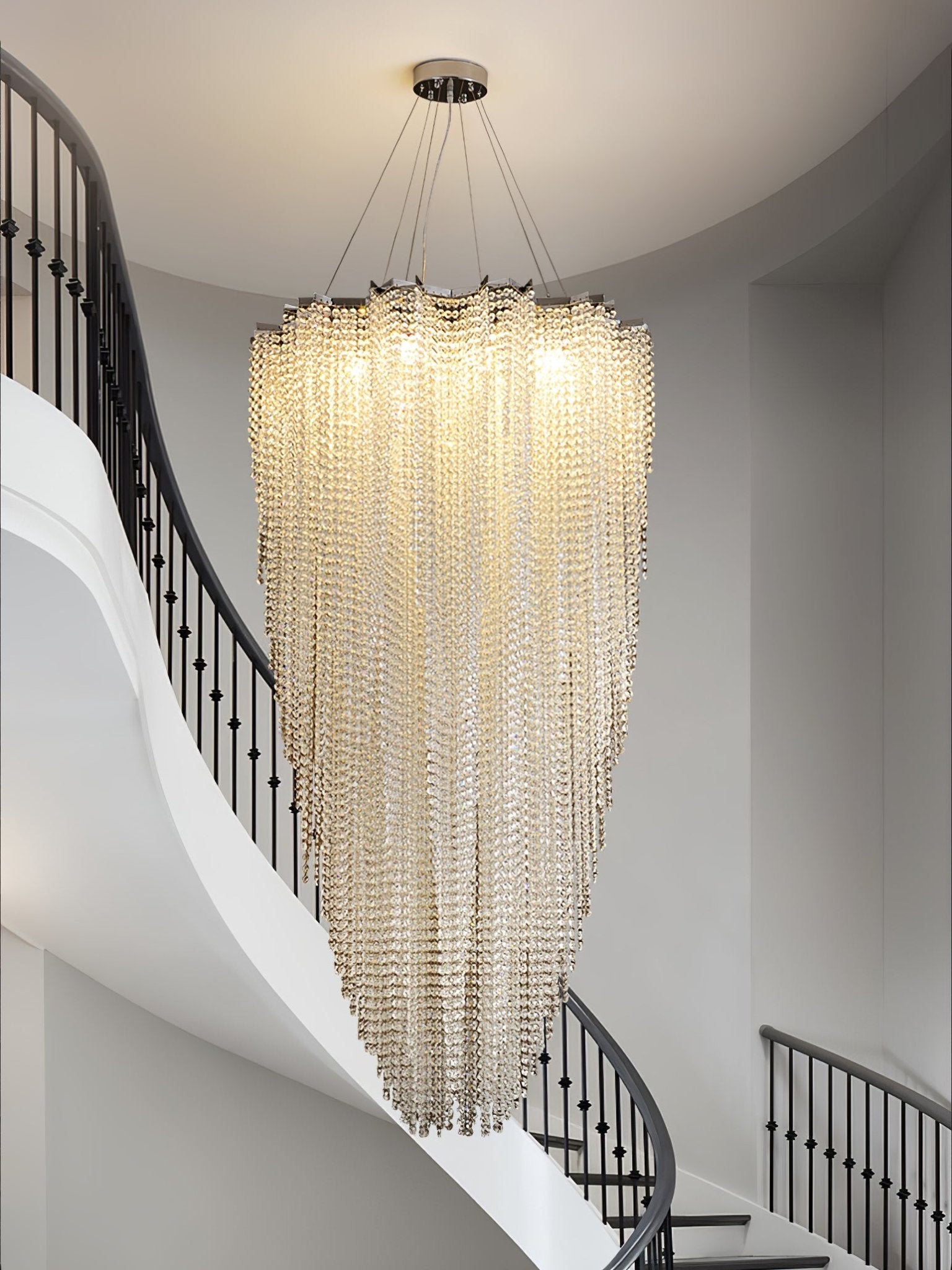 Zashayra Crystal Column Chandelier - Letslighting