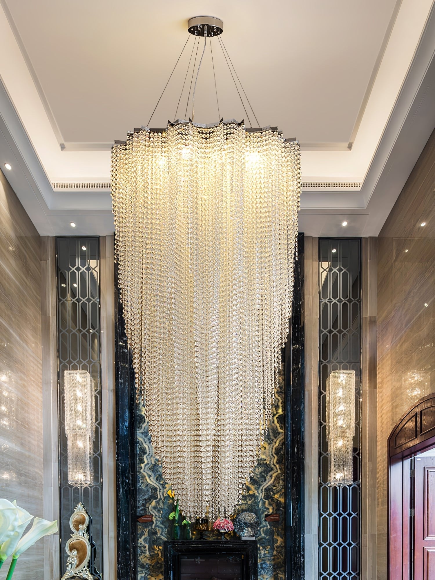 Zashayra Crystal Column Chandelier - Letslighting