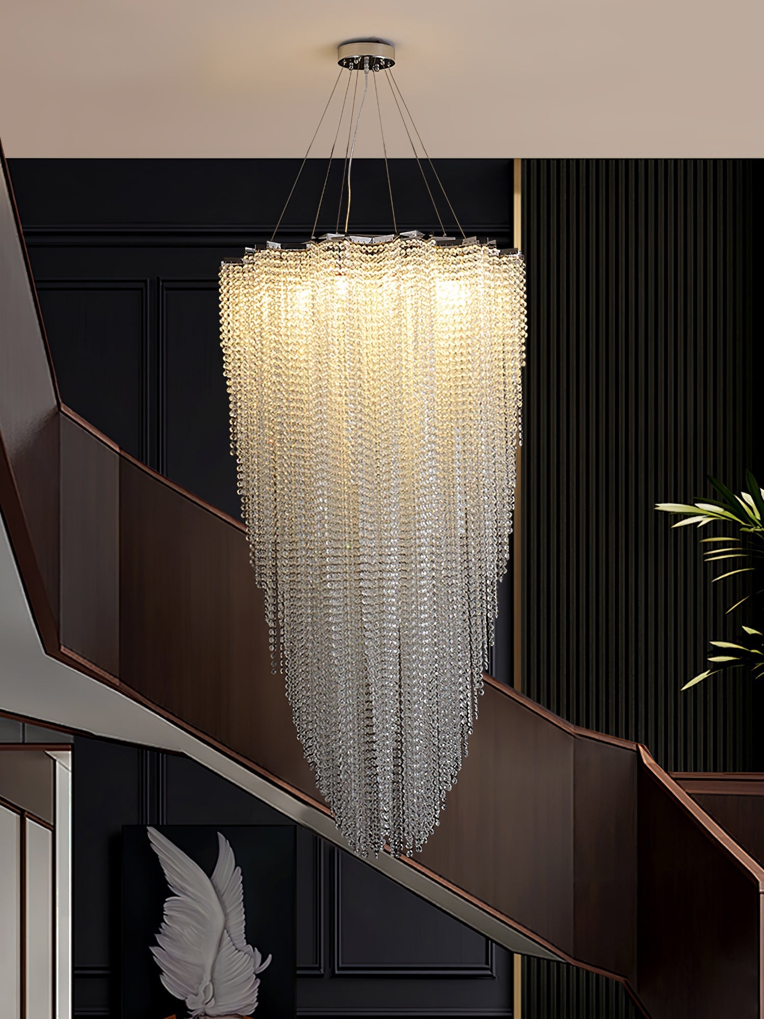 Zashayra Crystal Column Chandelier - Letslighting