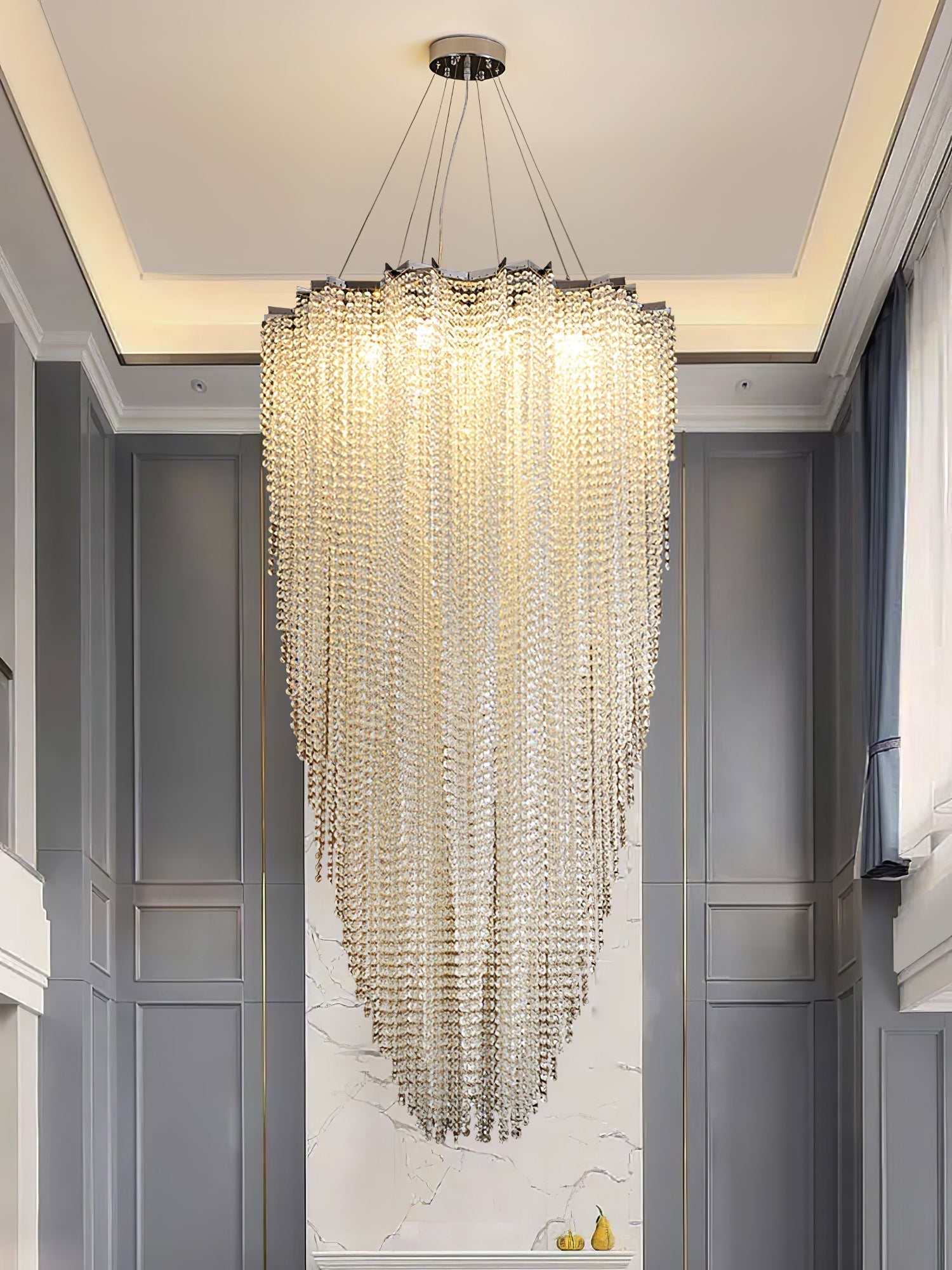 Zashayra Crystal Column Chandelier - Letslighting