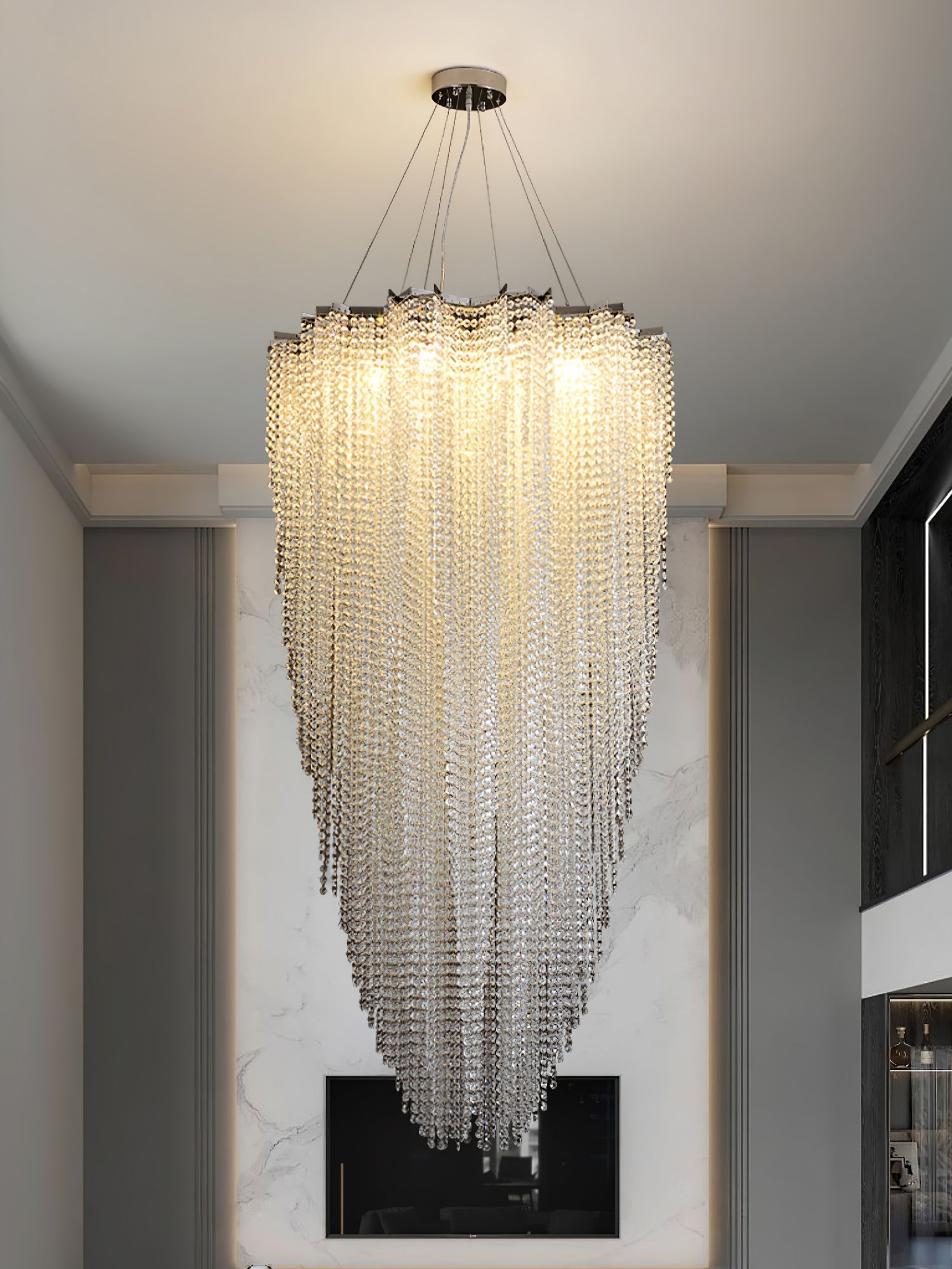 Zashayra Crystal Column Chandelier - Letslighting