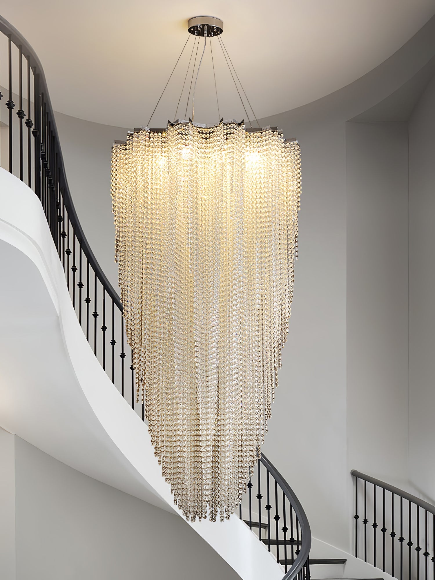 Zashayra Crystal Column Chandelier - Letslighting