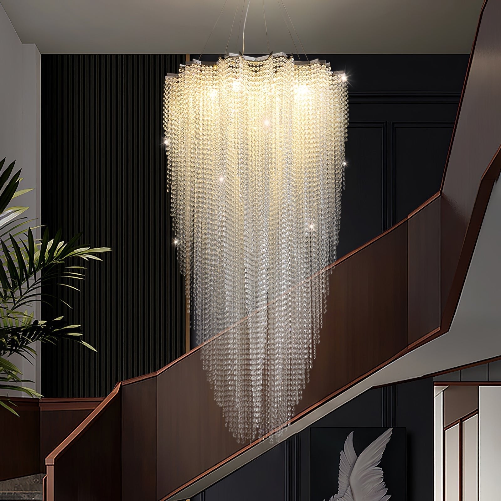 Zashayra Crystal Column Chandelier - Letslighting
