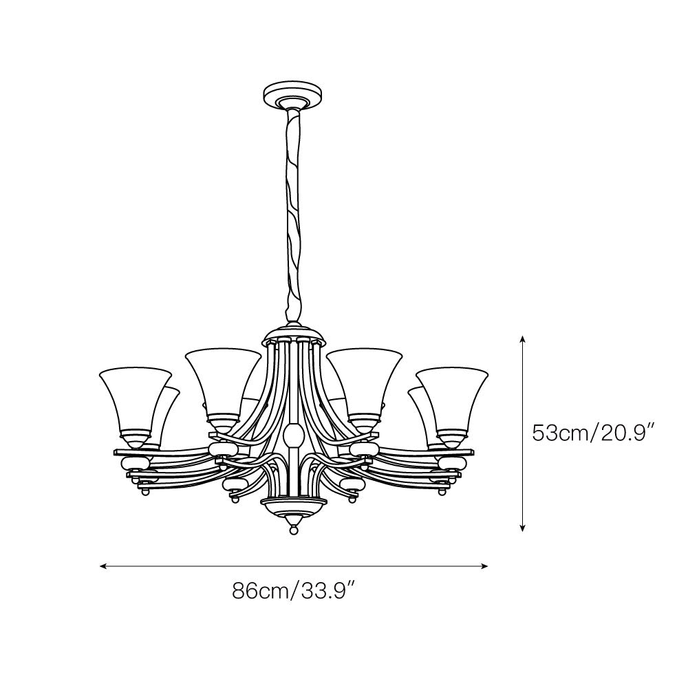 Cizorila Postmodern Luxury Brass Glass Chandelier - Letslighting