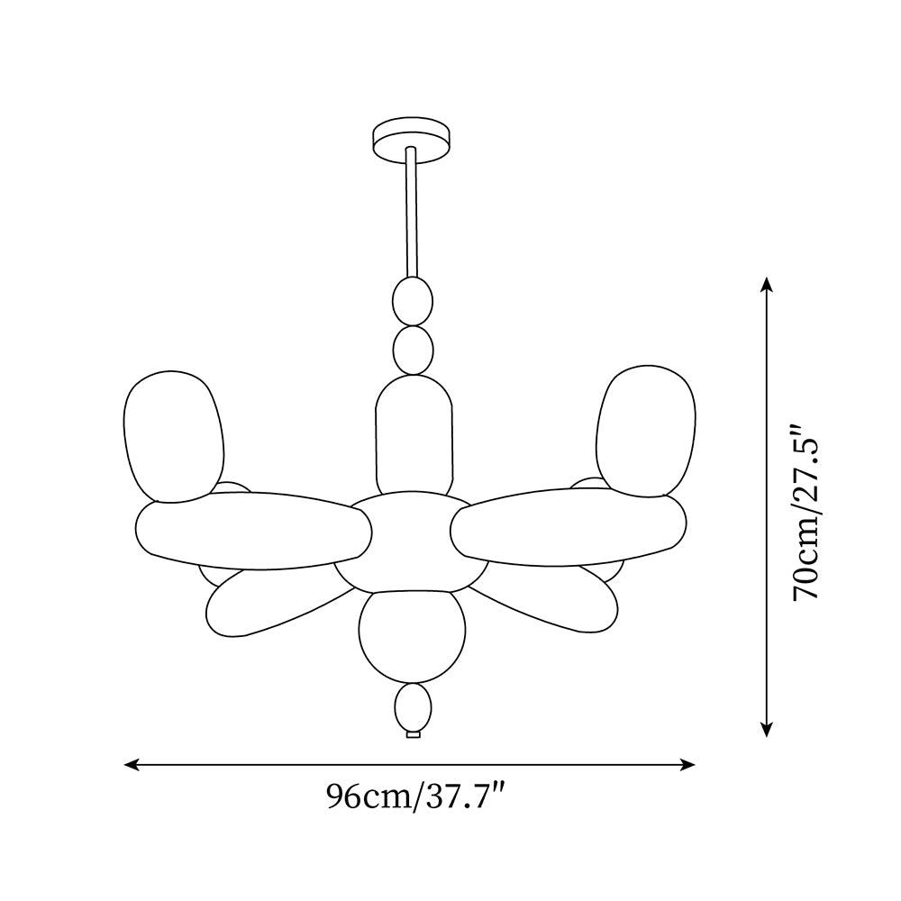Stanza Chandelier Wood Curved Arms - Letslighting
