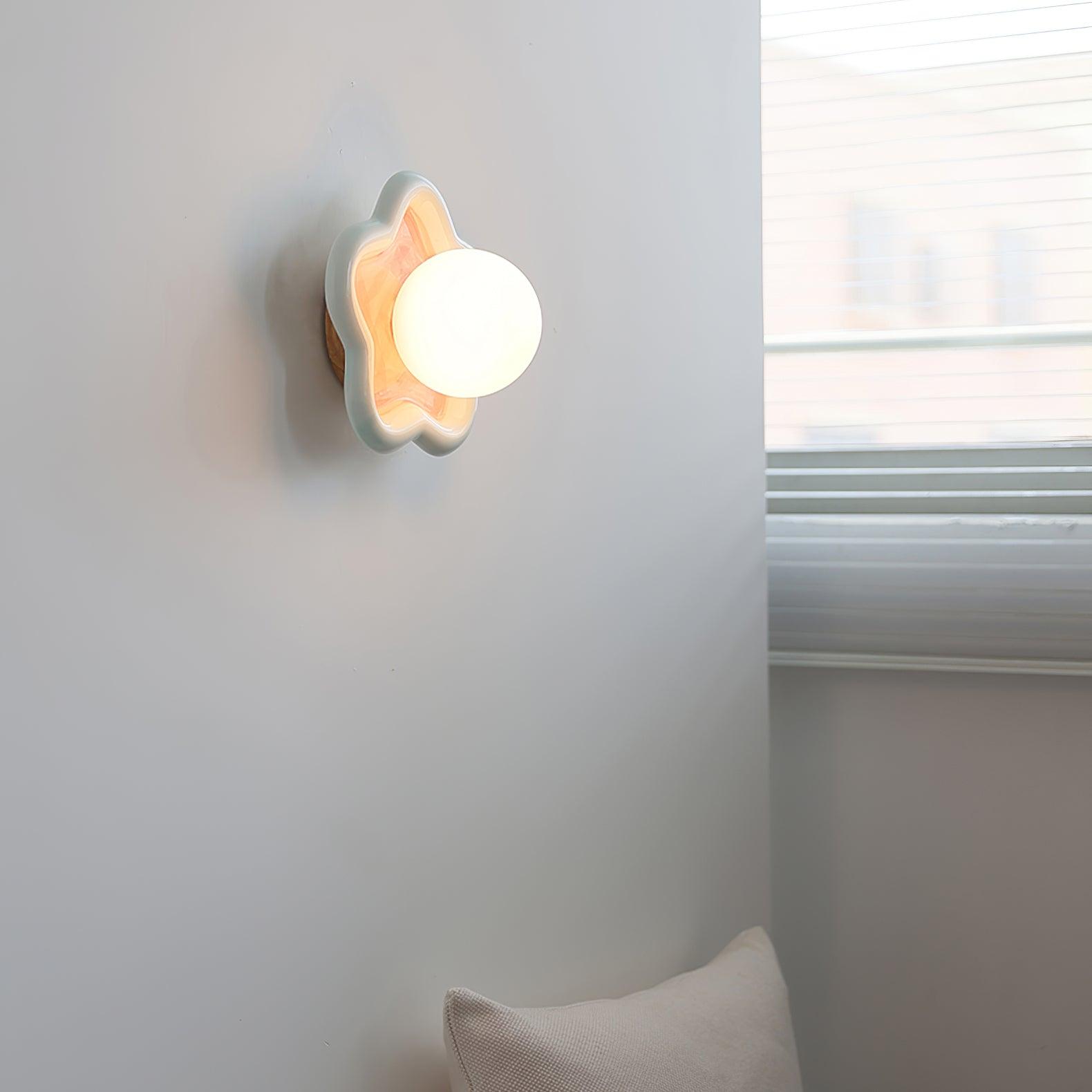 Petani Pink Yellow Flower Wall Light - Letslighting