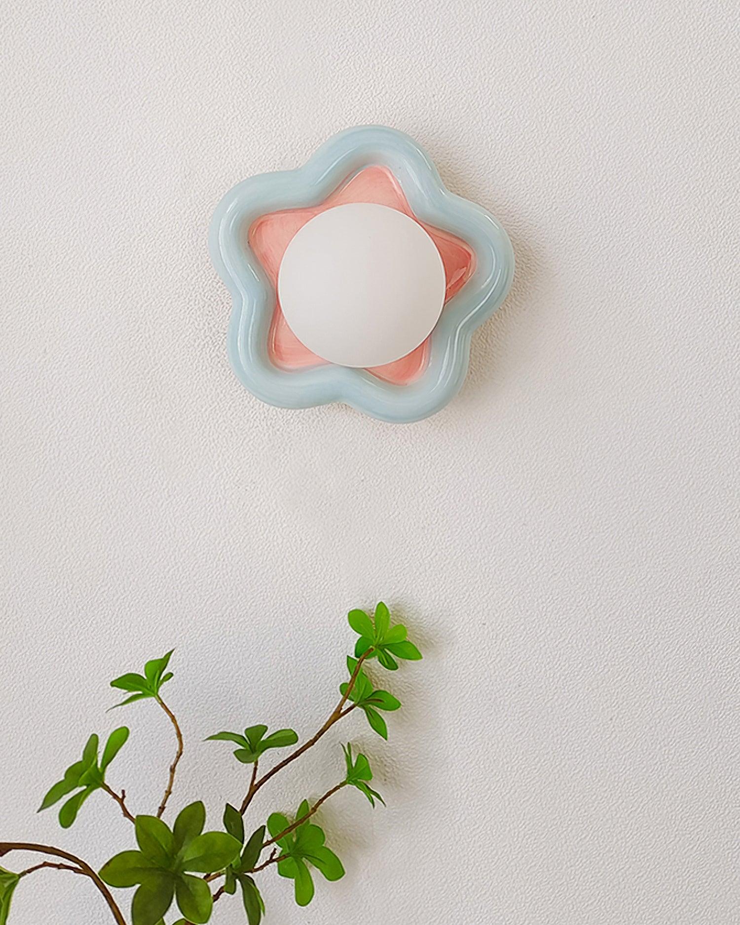 Petani Pink Yellow Flower Wall Light - Letslighting
