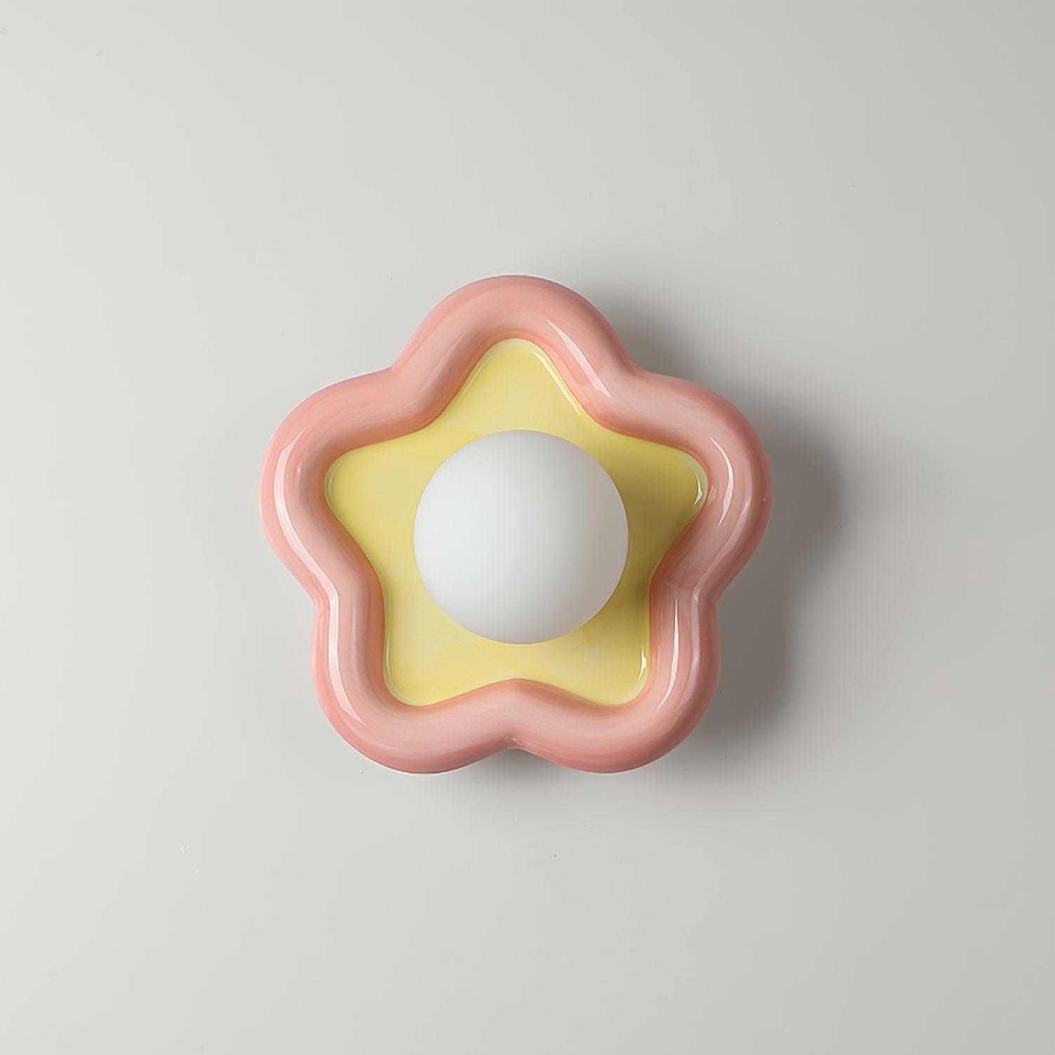 Petani Pink Yellow Flower Wall Light - Letslighting