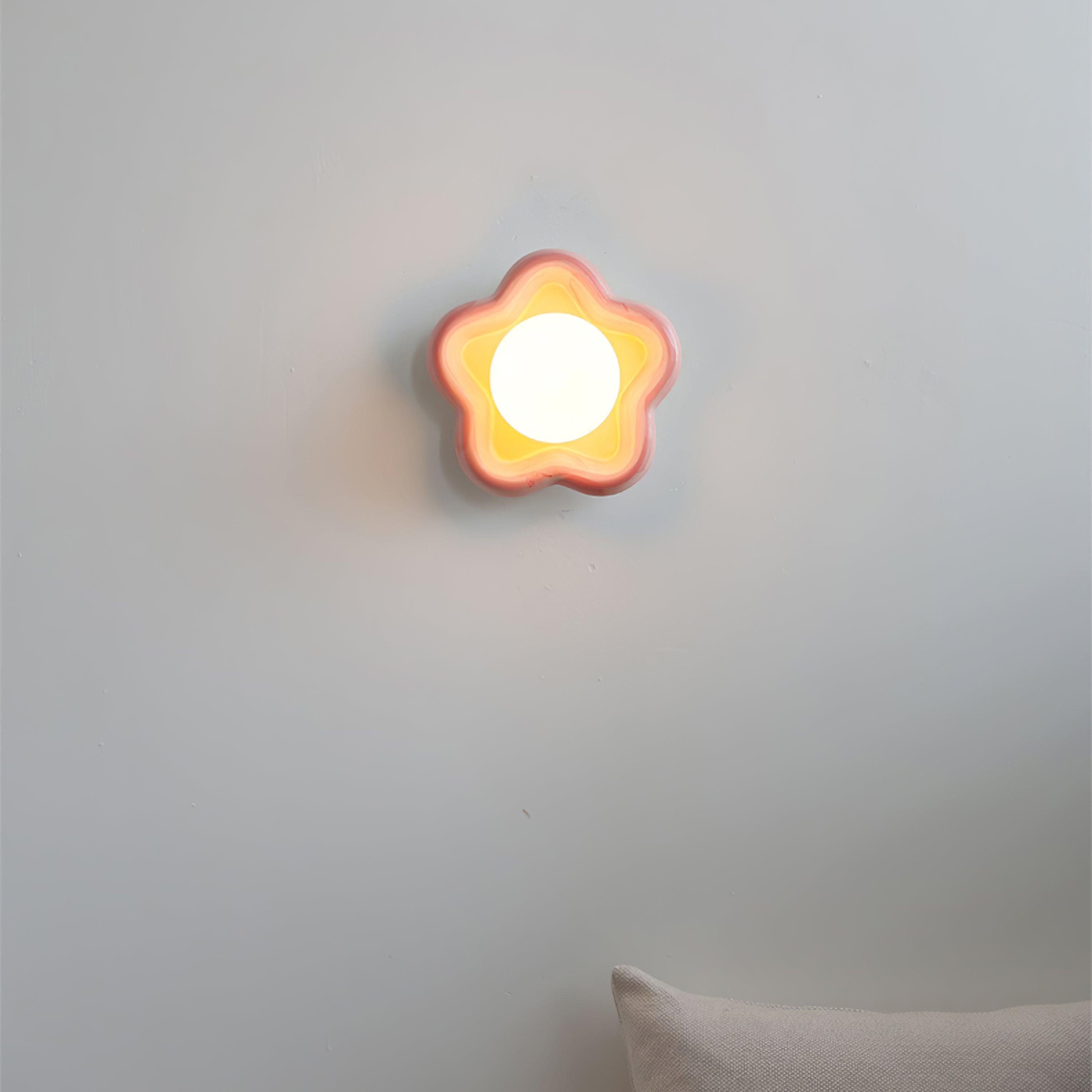 Petani Pink Yellow Flower Wall Light - Letslighting