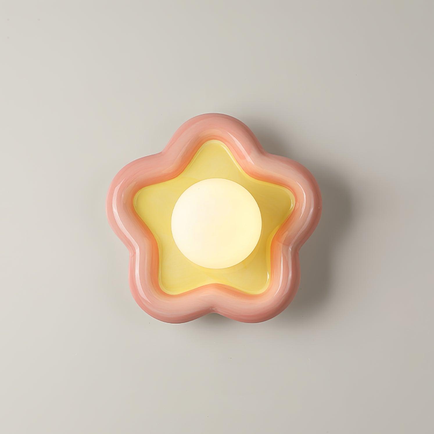 Petani Pink Yellow Flower Wall Light - Letslighting