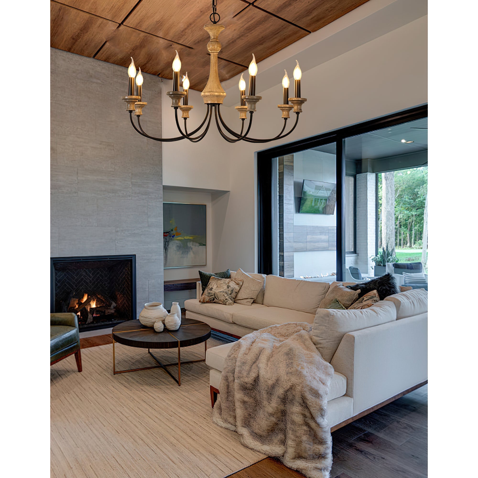 Zatheora Vintage Stardust Wooden Chandelier - Letslighting