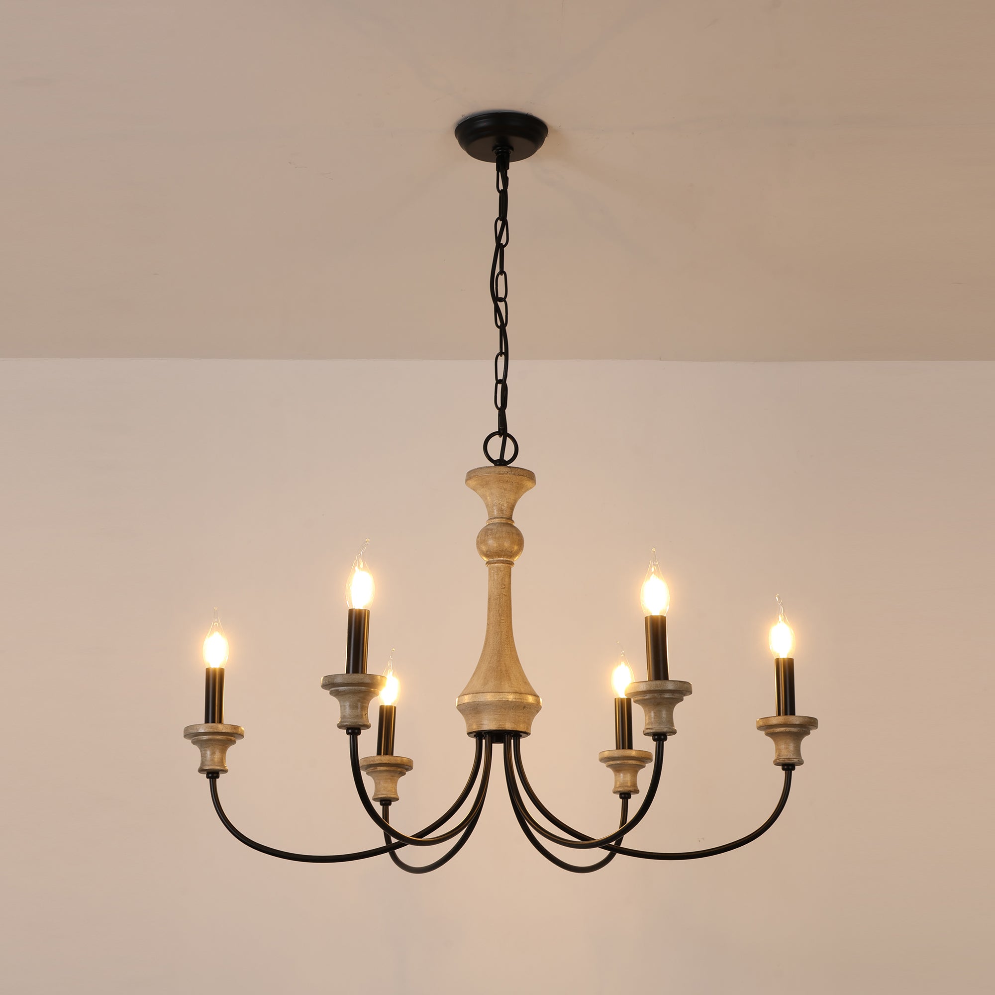 Zatheora Vintage Stardust Wooden Chandelier - Letslighting