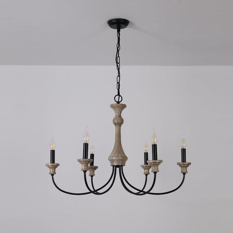 Zatheora Vintage Stardust Wooden Chandelier - Letslighting