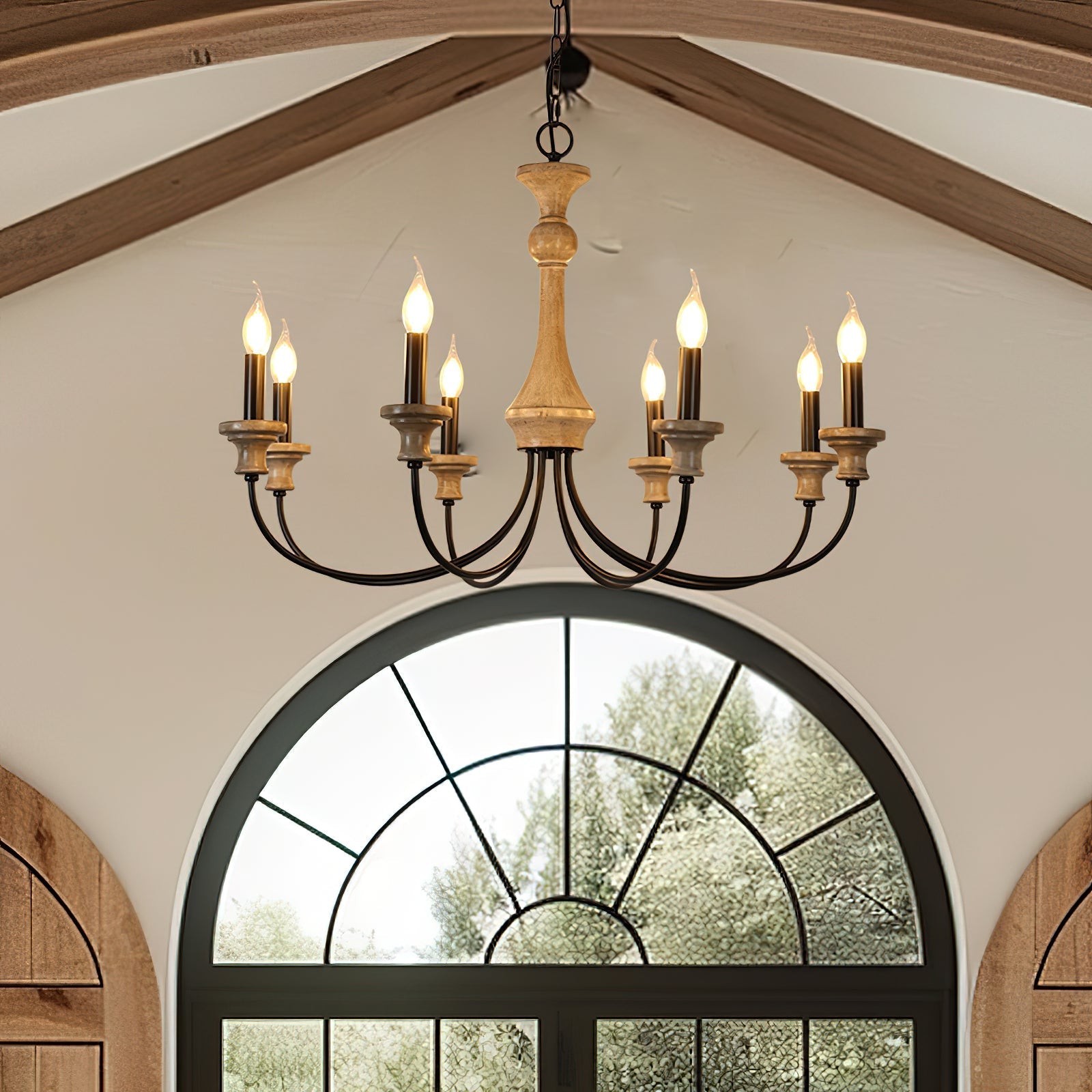 Zatheora Vintage Stardust Wooden Chandelier - Letslighting
