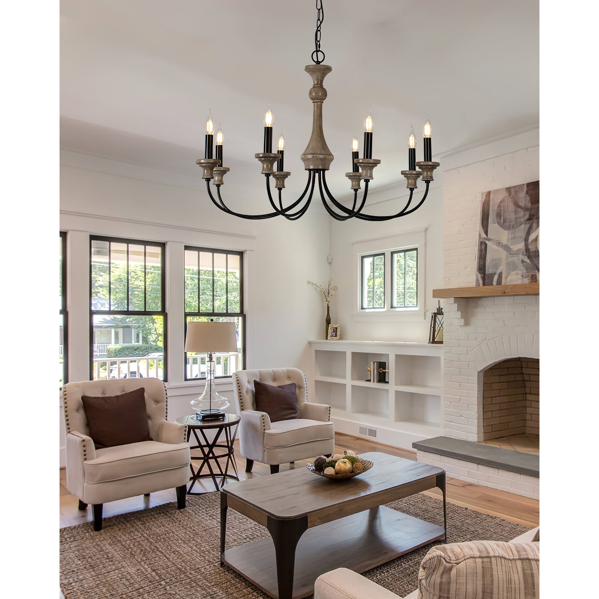 Zatheora Vintage Stardust Wooden Chandelier - Letslighting