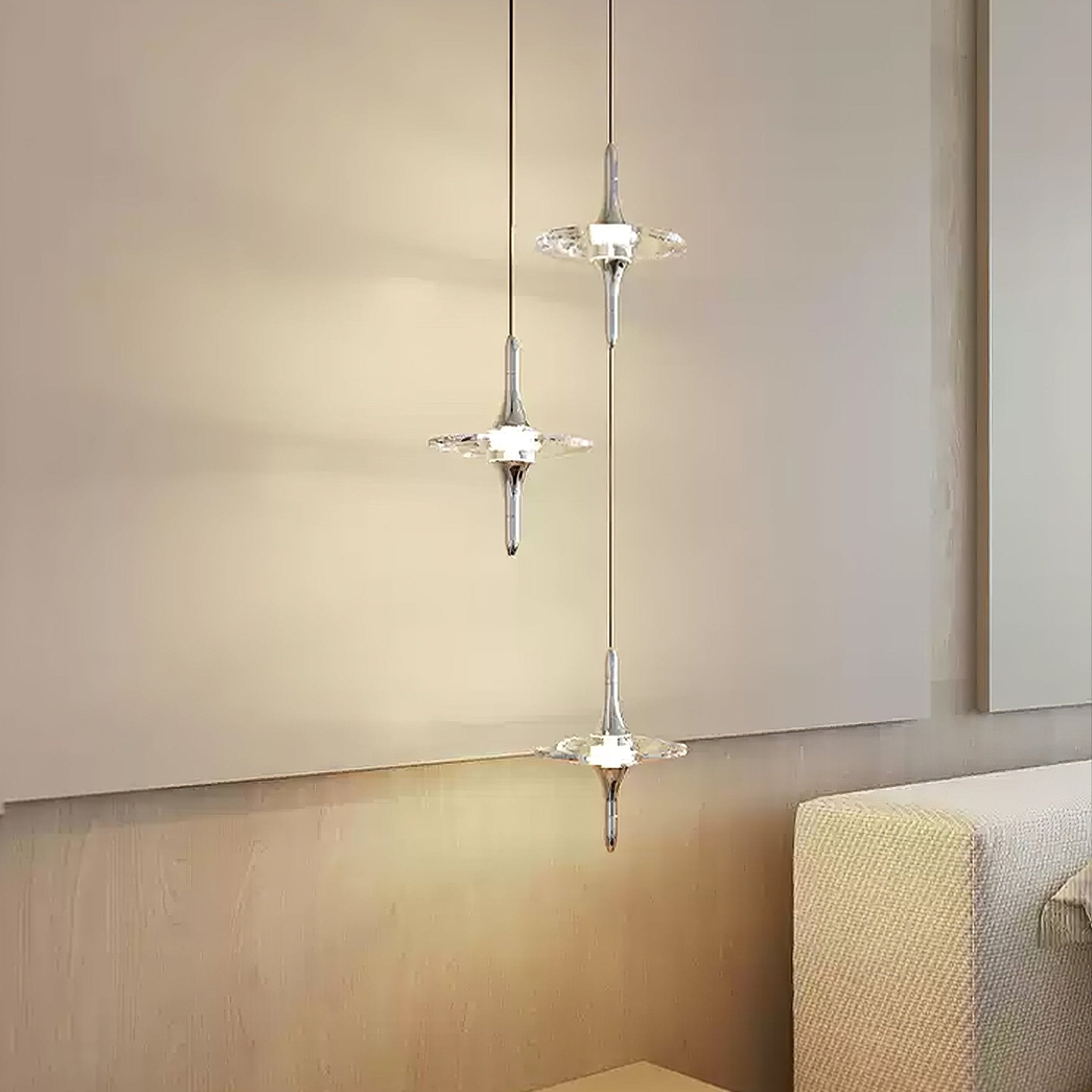 Starfall Modern Metal & Crystal Chandelier