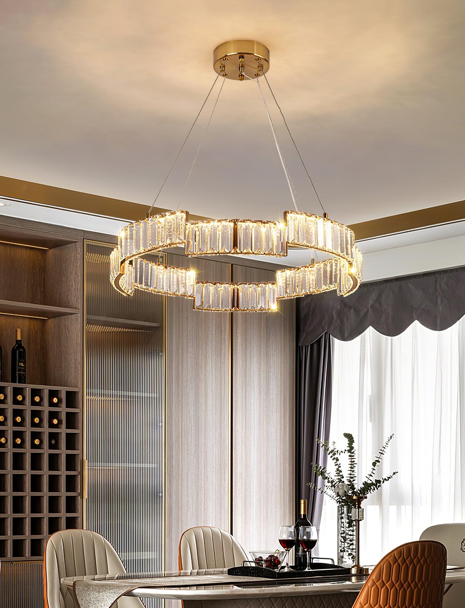 Lustra Chandelier Crystal with Gold Frame - Letslighting