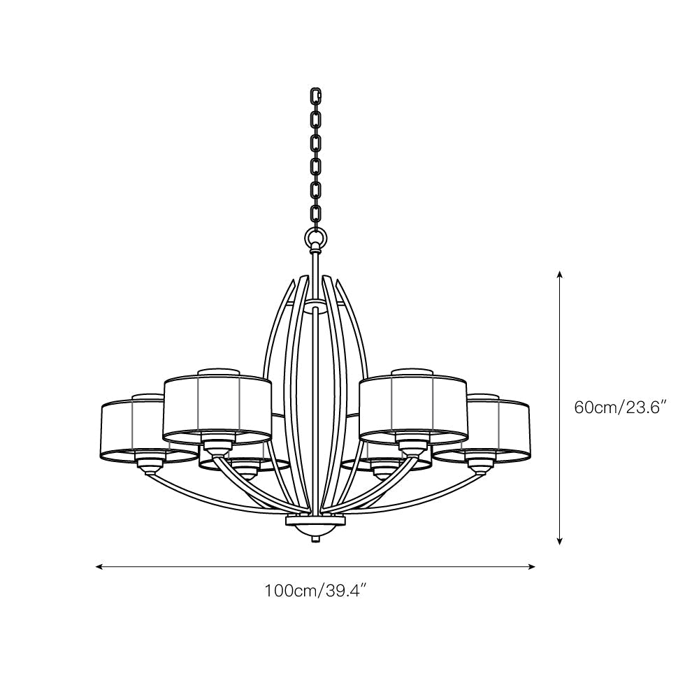 Lyvelus Postmodern Luxury Brass Fabric Chandelier - Letslighting