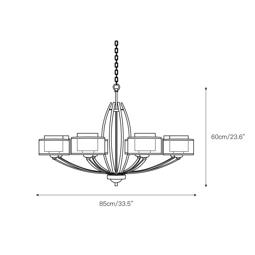 Lyvelus Postmodern Luxury Brass Fabric Chandelier - Letslighting