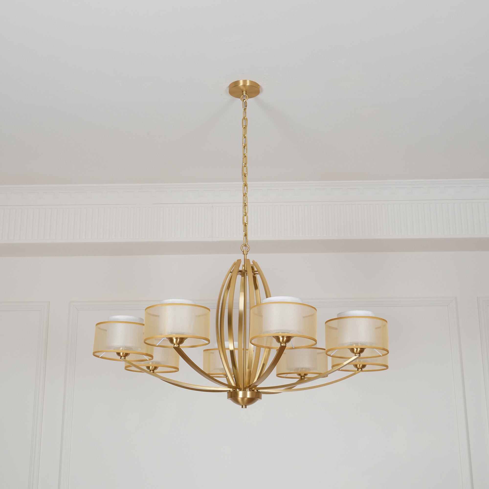 Lyvelus Postmodern Luxury Brass Fabric Chandelier - Letslighting