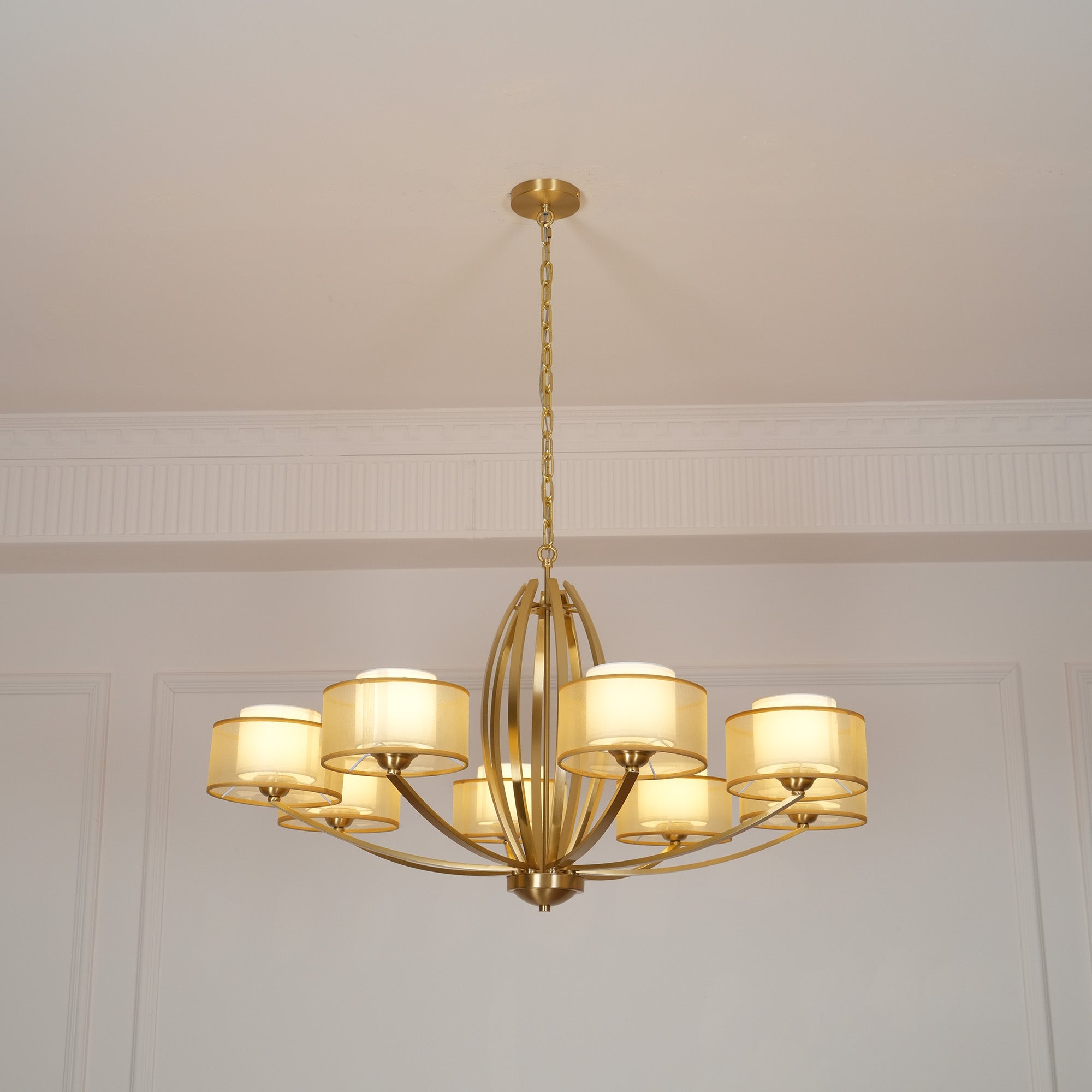Lyvelus Postmodern Luxury Brass Fabric Chandelier - Letslighting