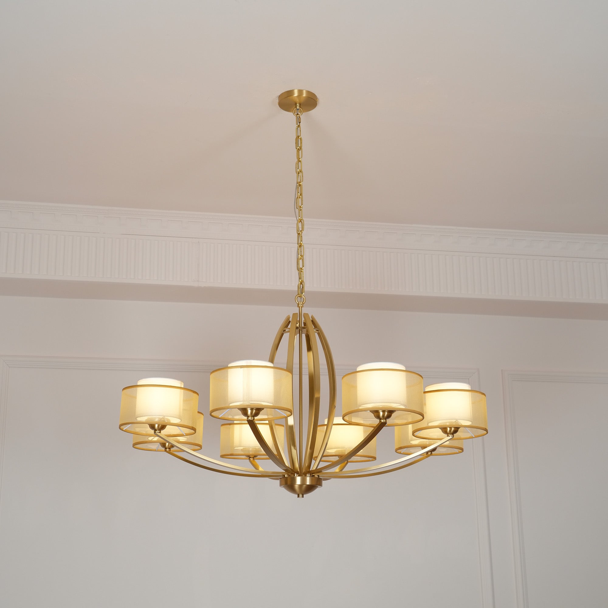 Lyvelus Postmodern Luxury Brass Fabric Chandelier - Letslighting