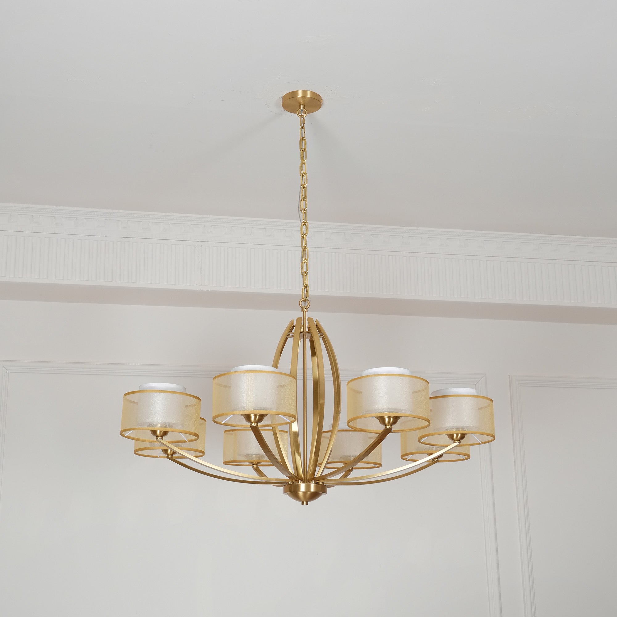 Lyvelus Postmodern Luxury Brass Fabric Chandelier - Letslighting