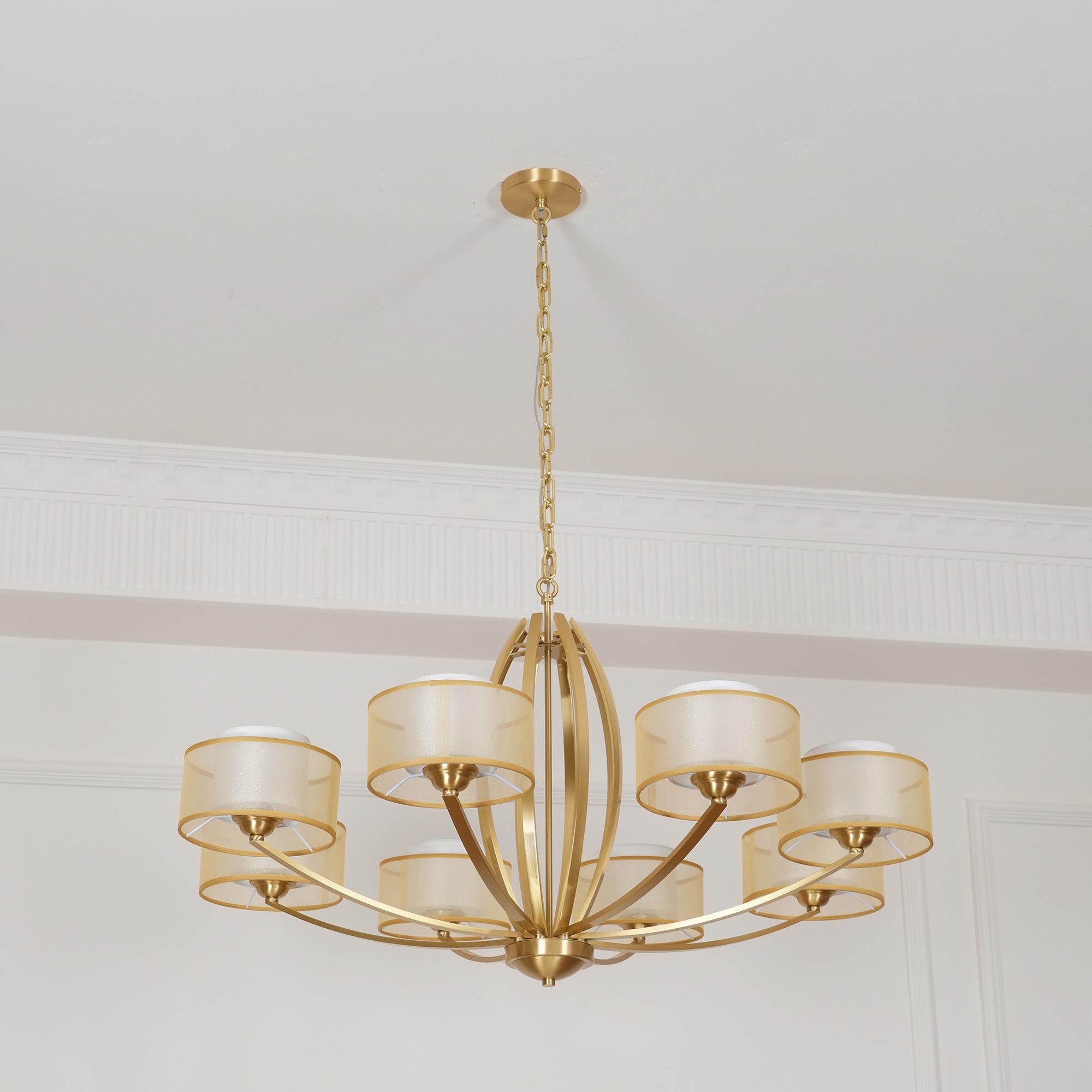 Lyvelus Postmodern Luxury Brass Fabric Chandelier - Letslighting