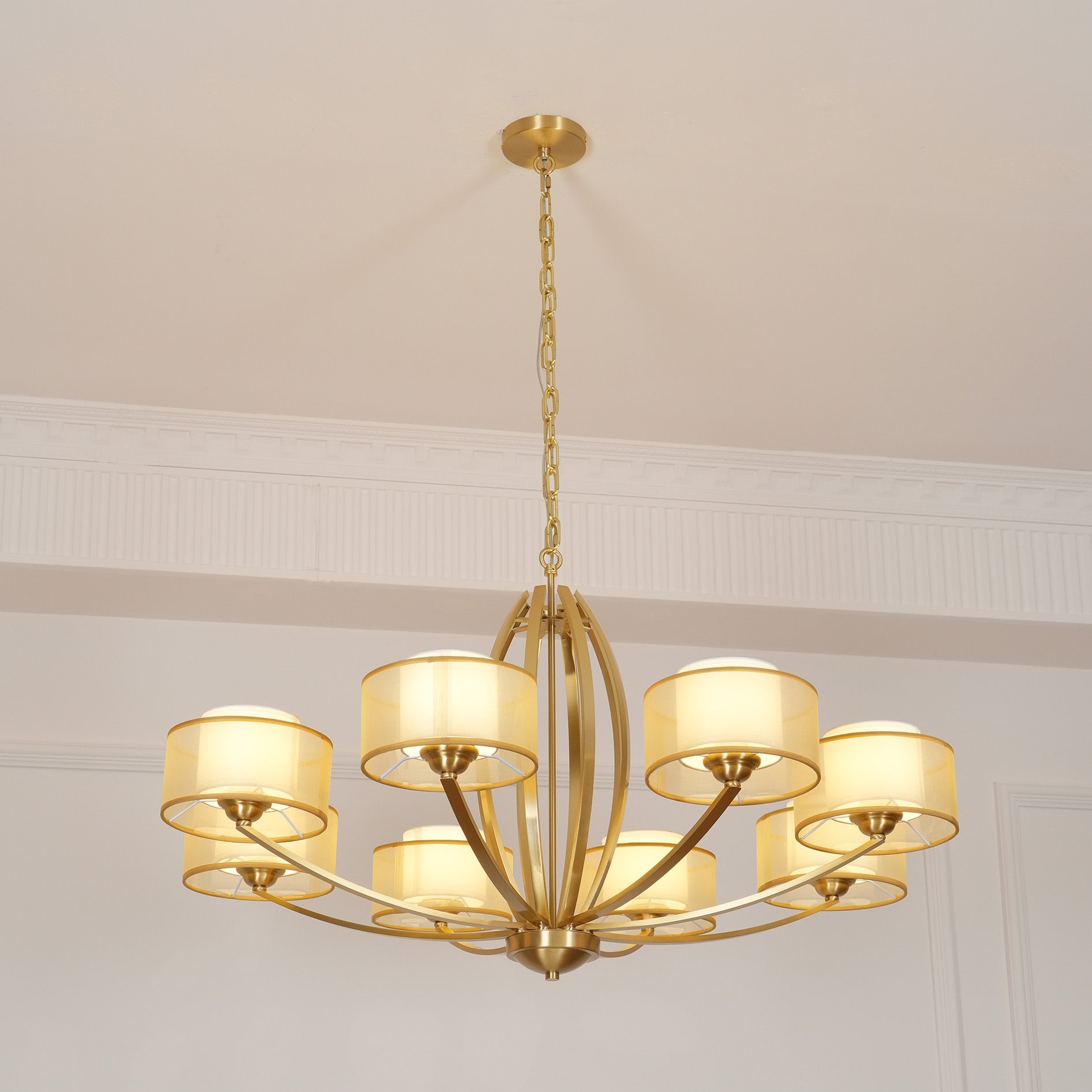 Lyvelus Postmodern Luxury Brass Fabric Chandelier - Letslighting