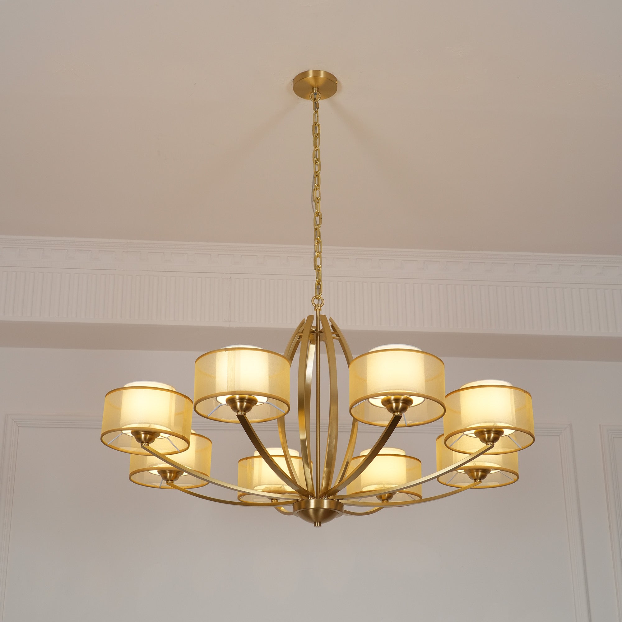 Lyvelus Postmodern Luxury Brass Fabric Chandelier - Letslighting