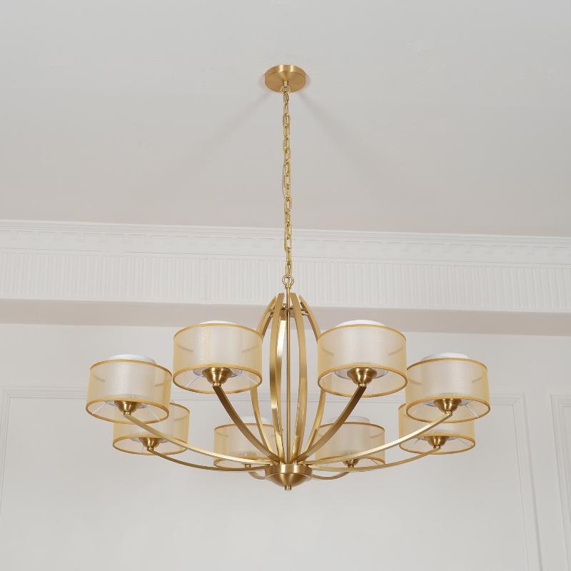 Lyvelus Postmodern Luxury Brass Fabric Chandelier - Letslighting