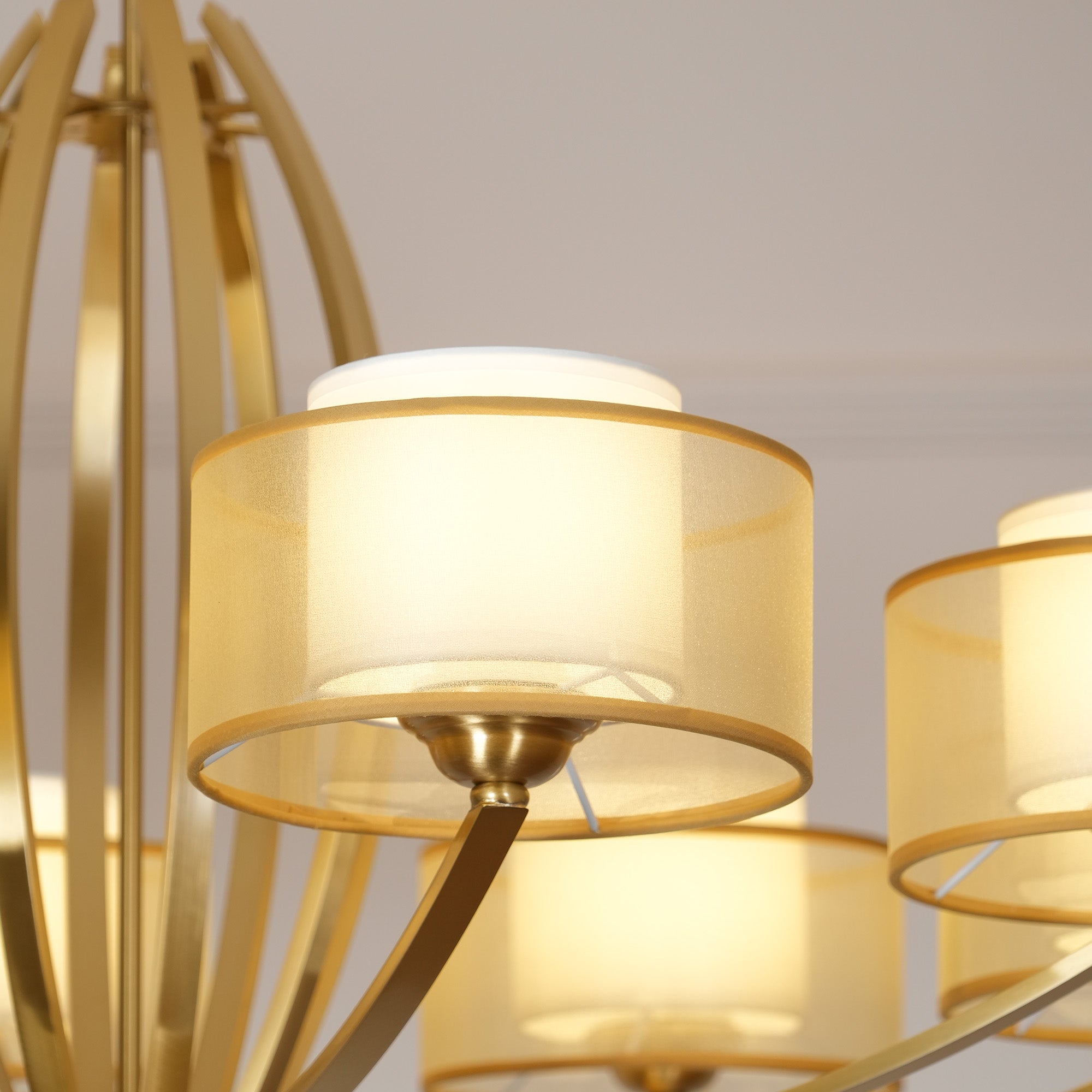 Lyvelus Postmodern Luxury Brass Fabric Chandelier - Letslighting