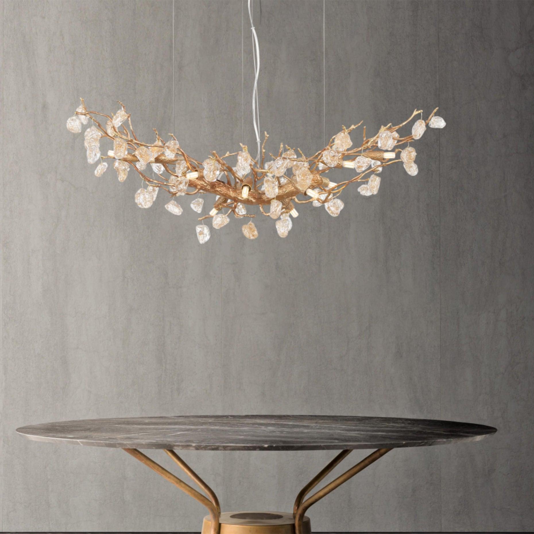 Arborea Brass Branch Crystal Chandelier - Letslighting