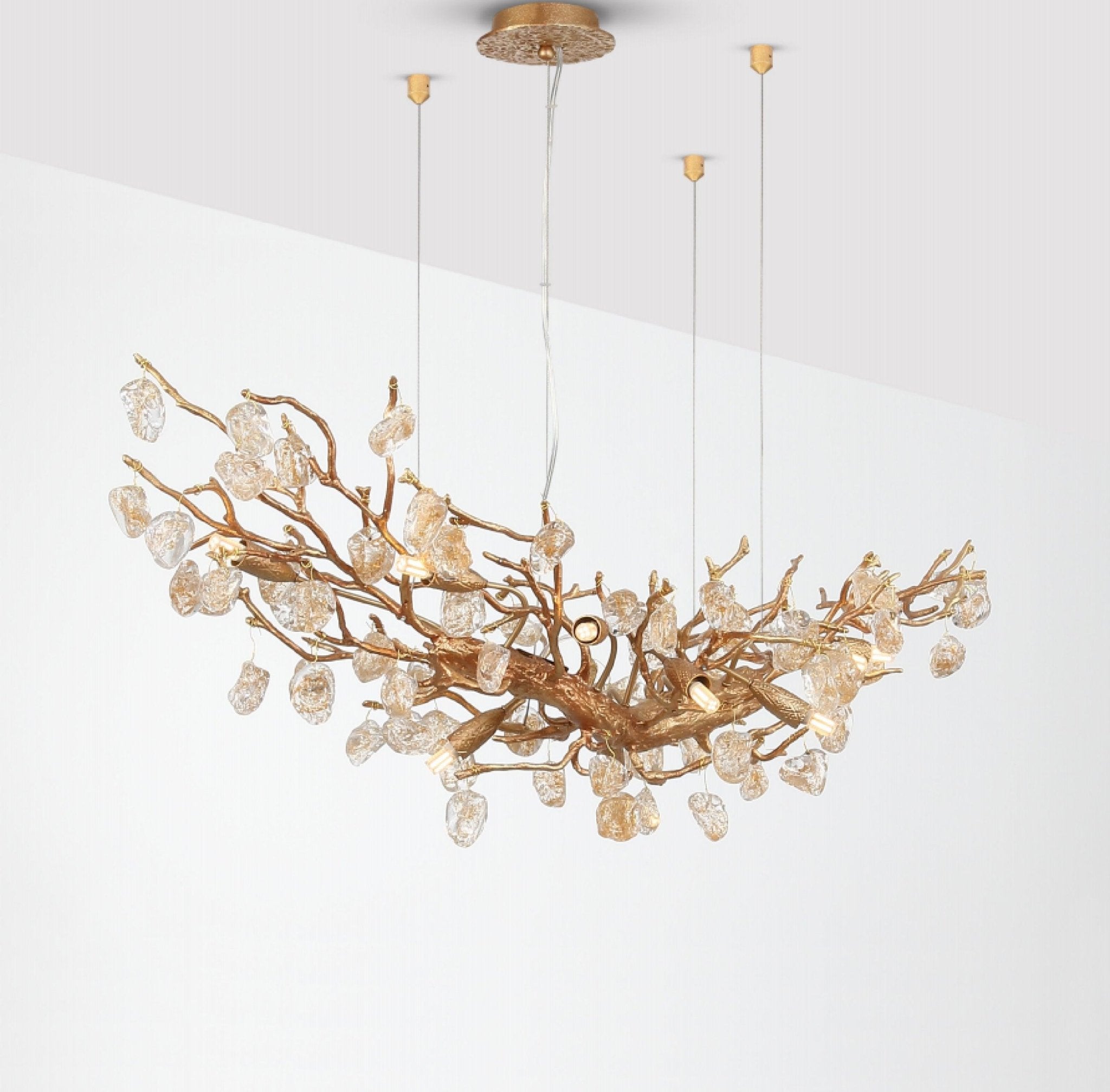 Arborea Brass Branch Crystal Chandelier - Letslighting