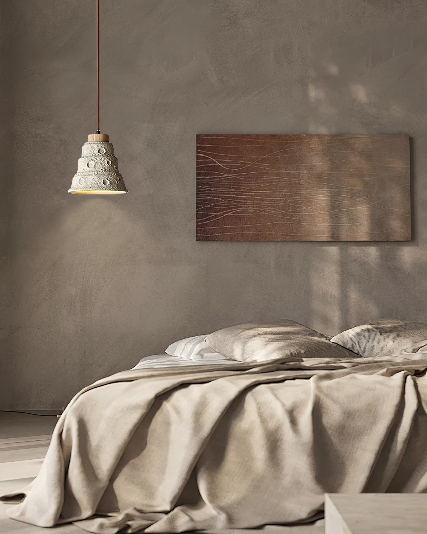 Ilphaeth Nordic Art Bell Stone Wood Pendant Light - Letslighting