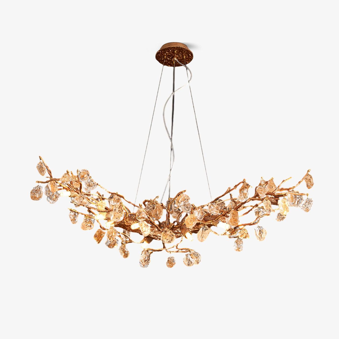 Arborea Brass Branch Crystal Chandelier - Letslighting