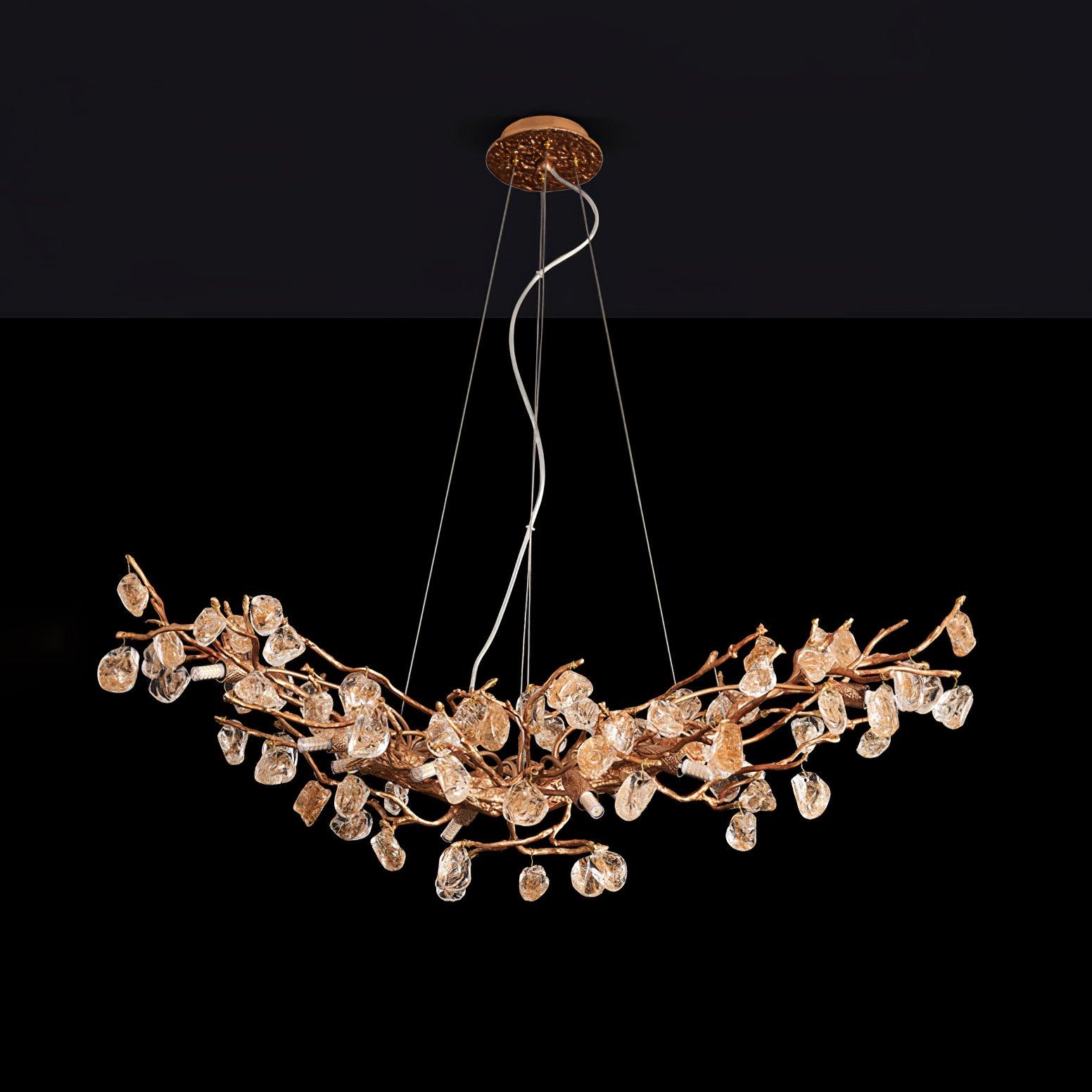 Arborea Brass Branch Crystal Chandelier - Letslighting